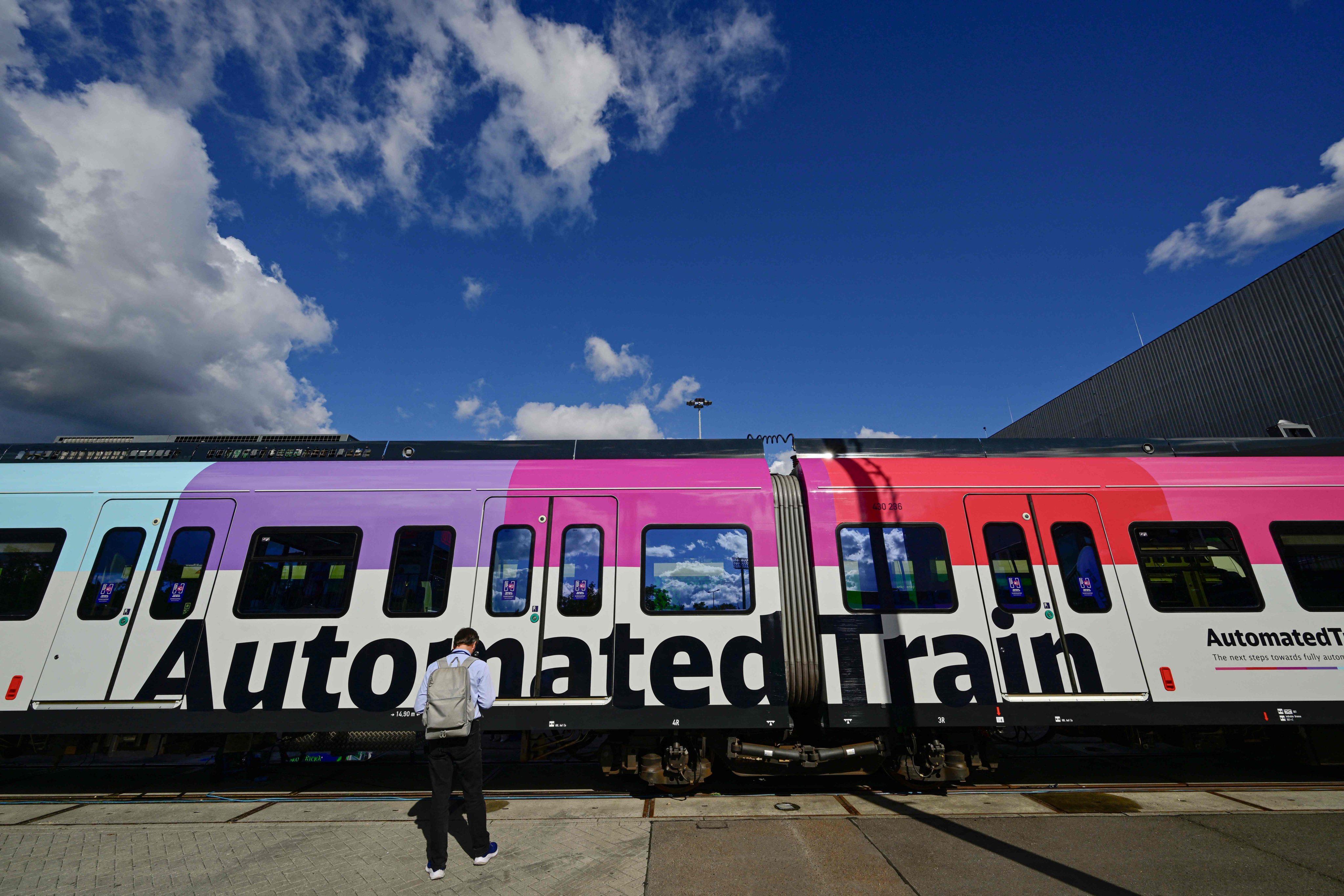 An automated driverless train manufactured by Siemens is displayed at a trade fair in Berlin on September 22. Europe led in technology in the 1970s but has stagnated since 1990, missing both the IT and AI revolutions. Photo: AFP