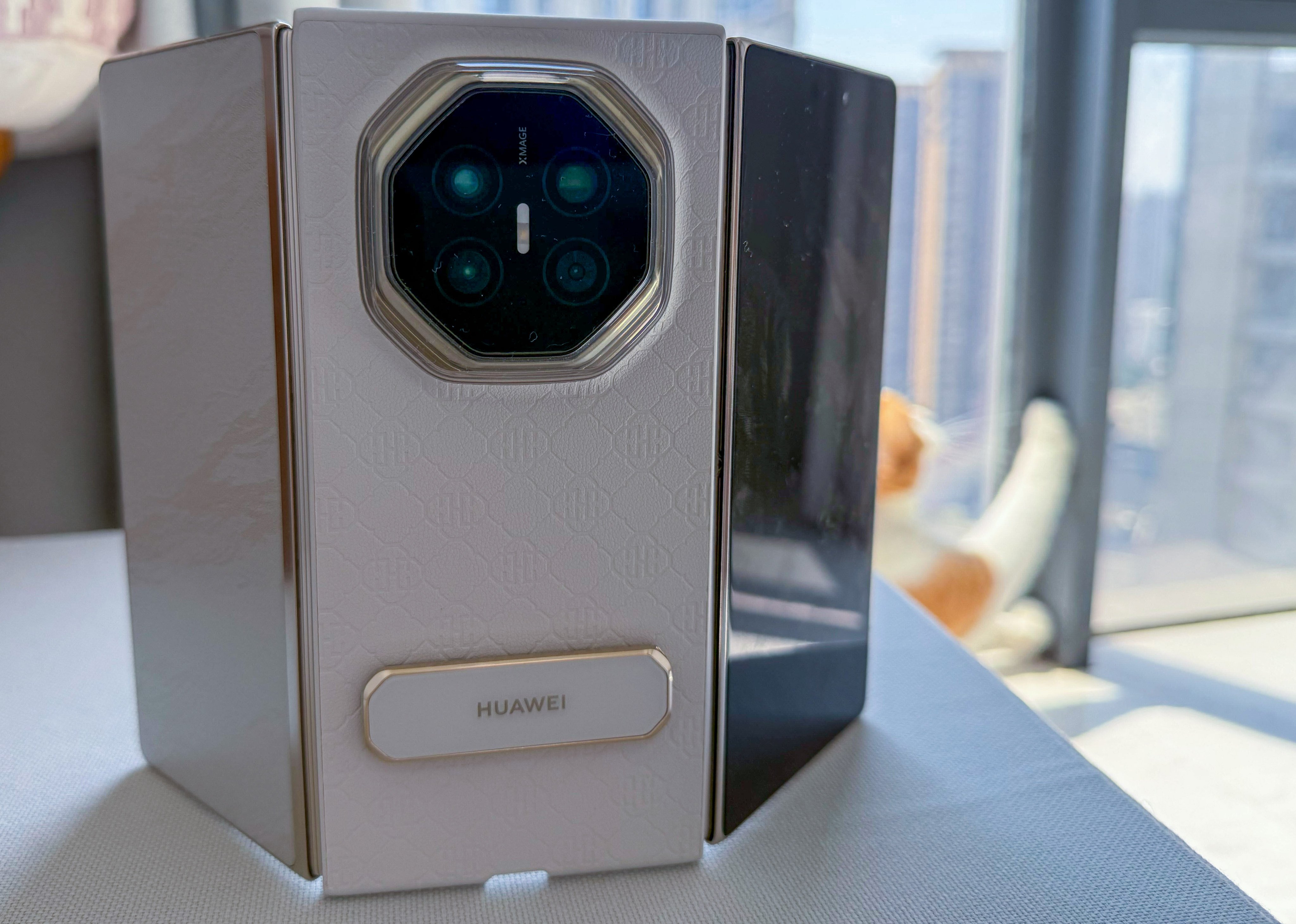 The Huawei Mate XT 2 tri-fold smartphone powered by the new Kirin 9050 Pro chip. Photo: Iris Deng