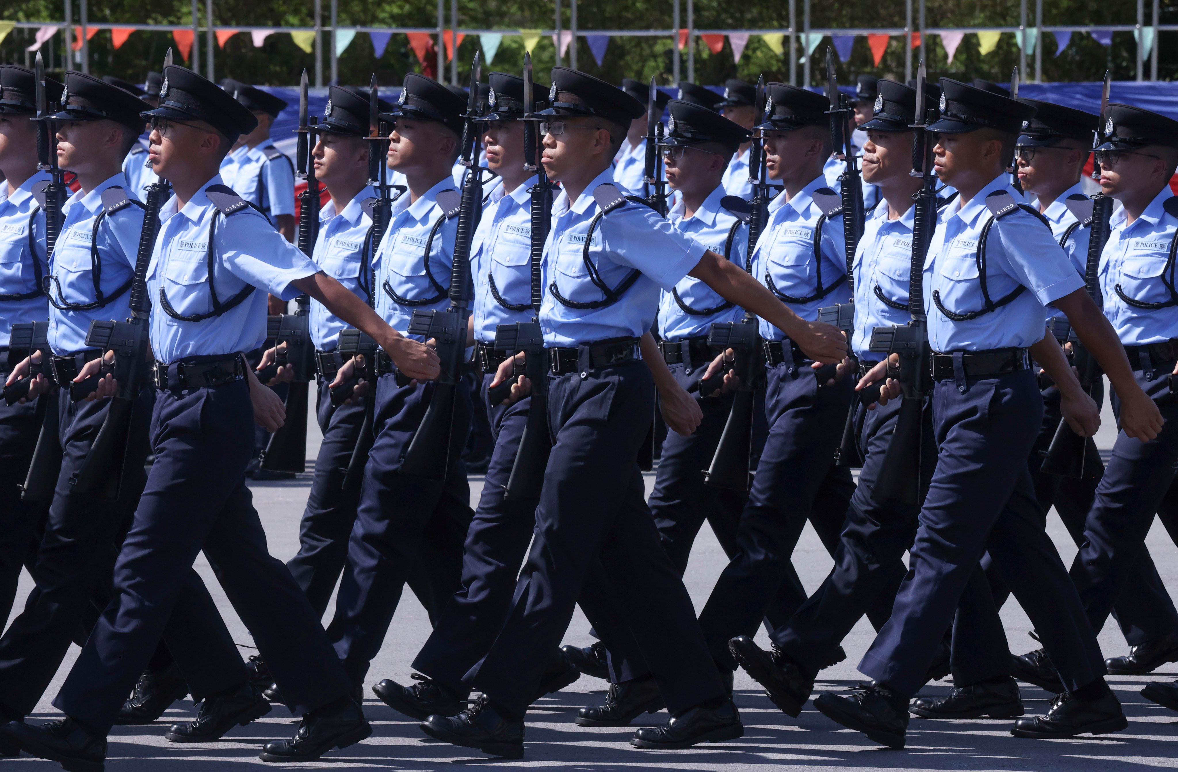 A parade at the Hong Kong Police College in Wong Chuk Hang. The new academy is expected to be established on November 11. Photo: Jonathan Wong