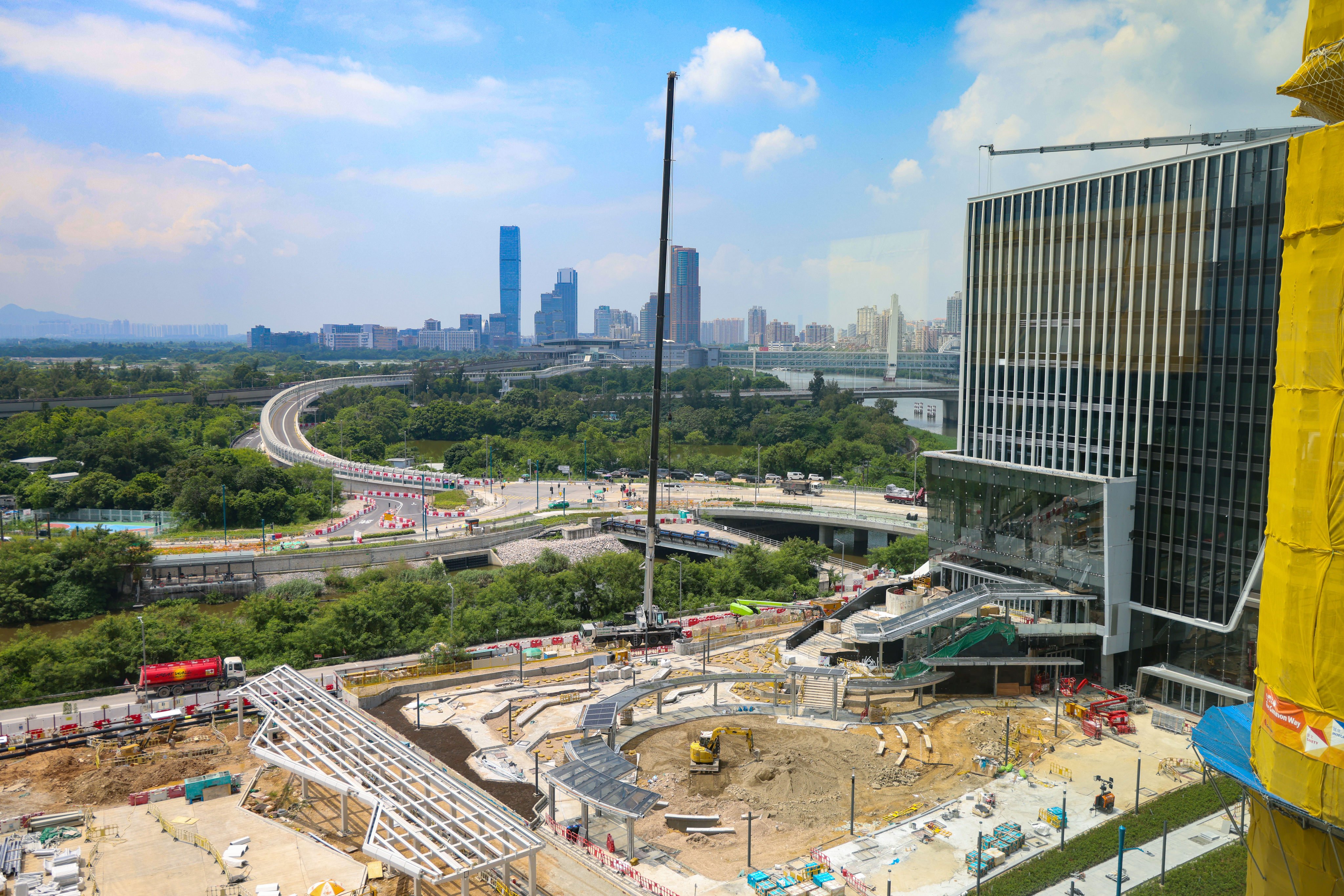 Construction progresses at a site in the Lok Ma Chau Loop. Photo: Silvia Siu