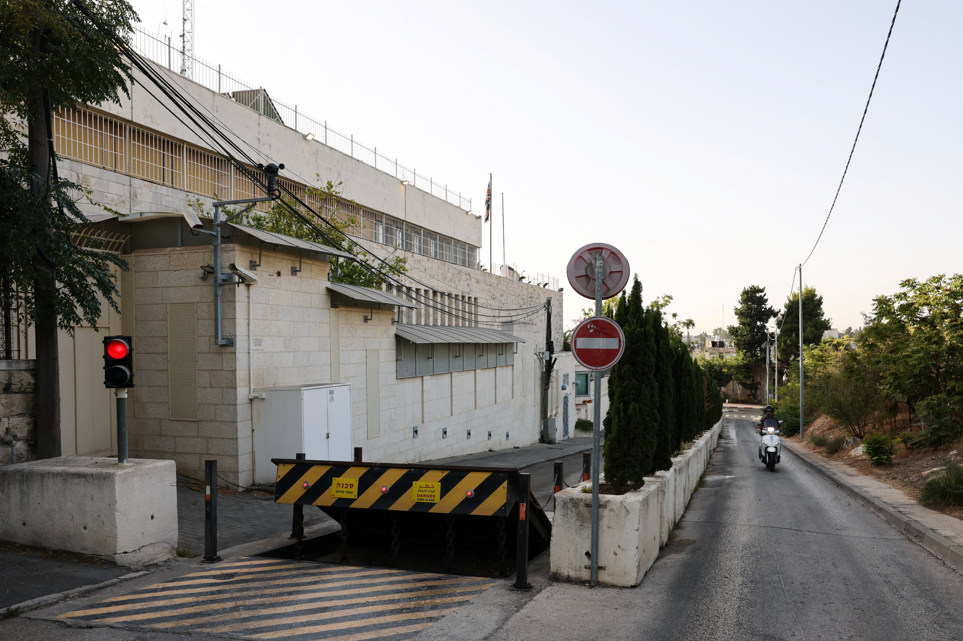The British diplomatic compound in Jerusalem on Thursday. Britain downscaled operations and renamed the consulate as the “UK Mission”. Photo: Reuters