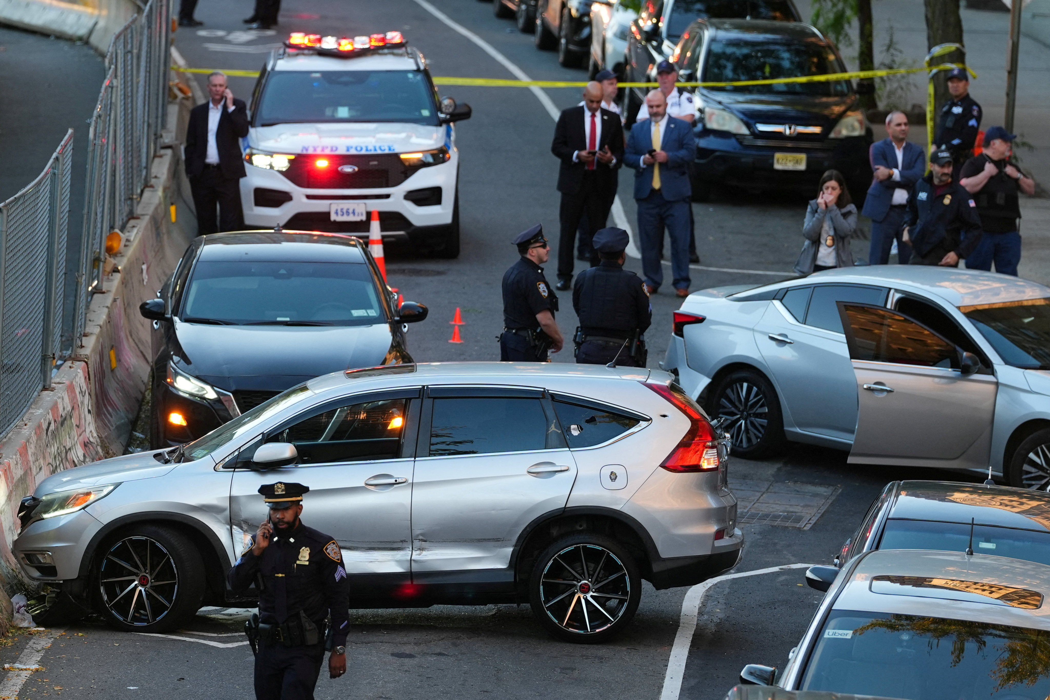 Members of law enforcement at the scene. Photo: Reuters