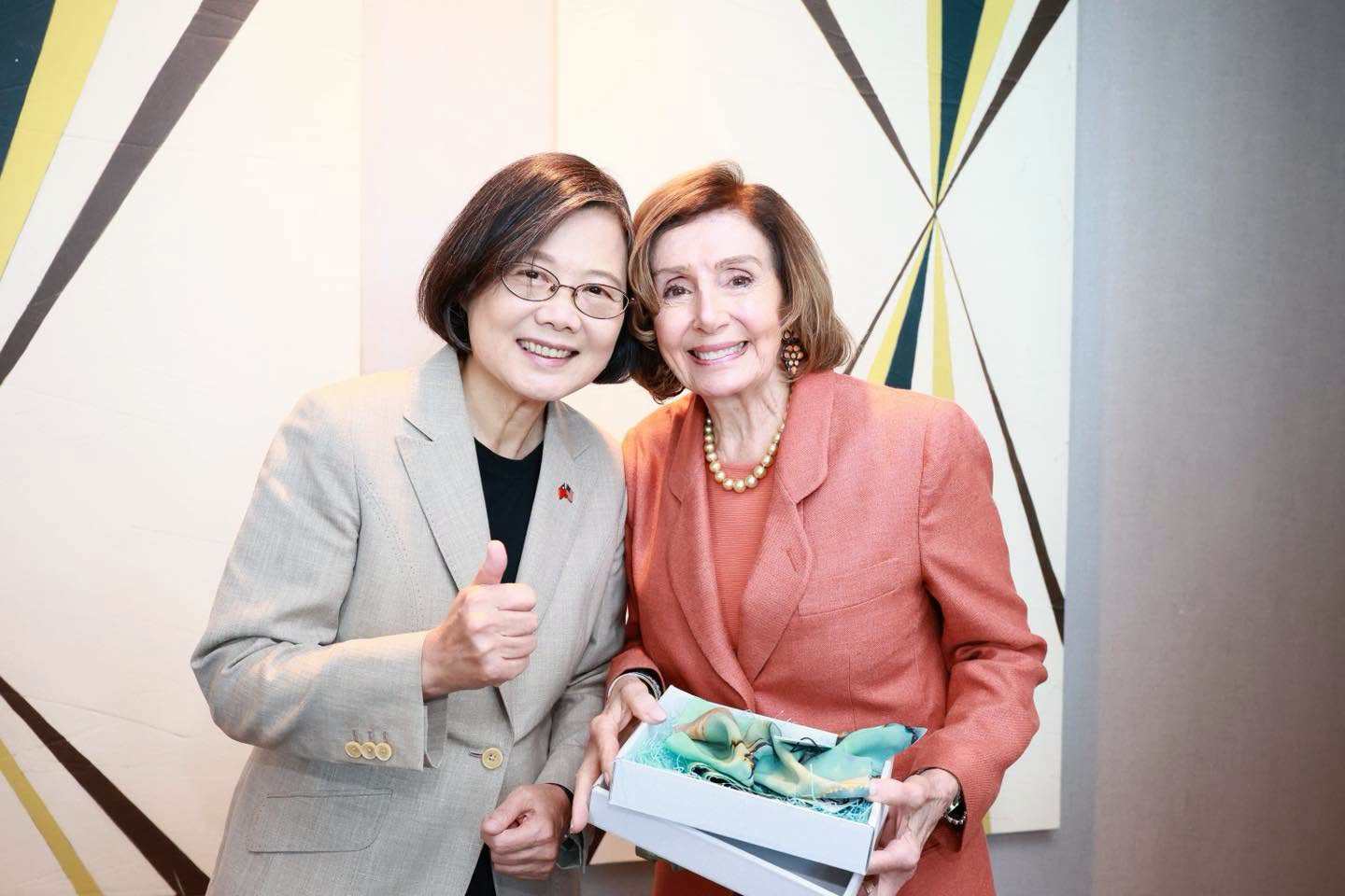 Tsai Ing-wen pictured with former US House speaker Nancy Pelosi during her visit to the United States. Photo: Handout