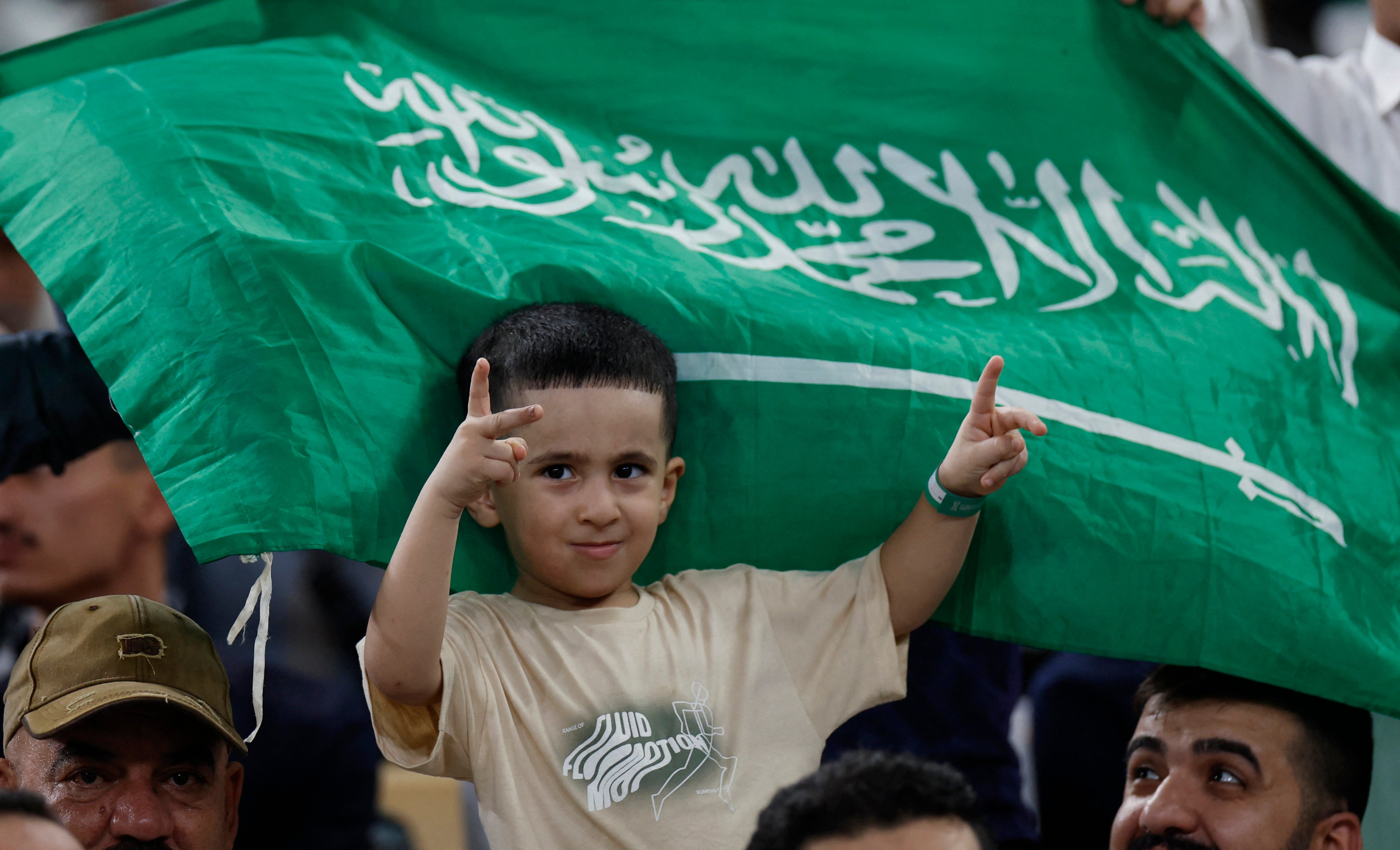 A Saudi Arabia fan at the Arabian Gulf Cup Group A match against Iraq at the King Abdullah Sports City Stadium in Jeddah, in September. Photo: Reuters
