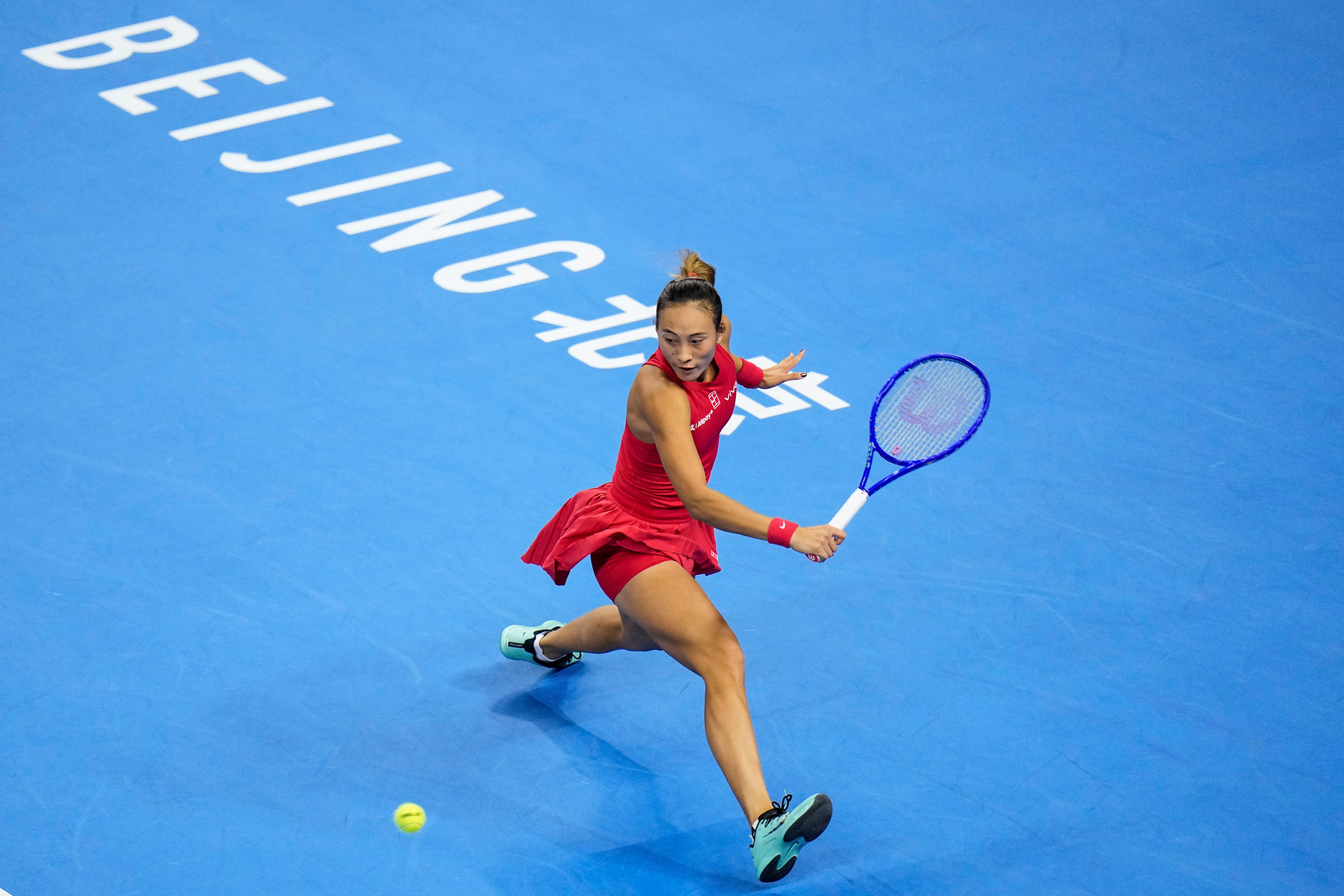 China's Zheng Qinwen beat Elise Mertens of Belgium in the semifinals of the China Open in Beijing on Saturday. Photo: AP