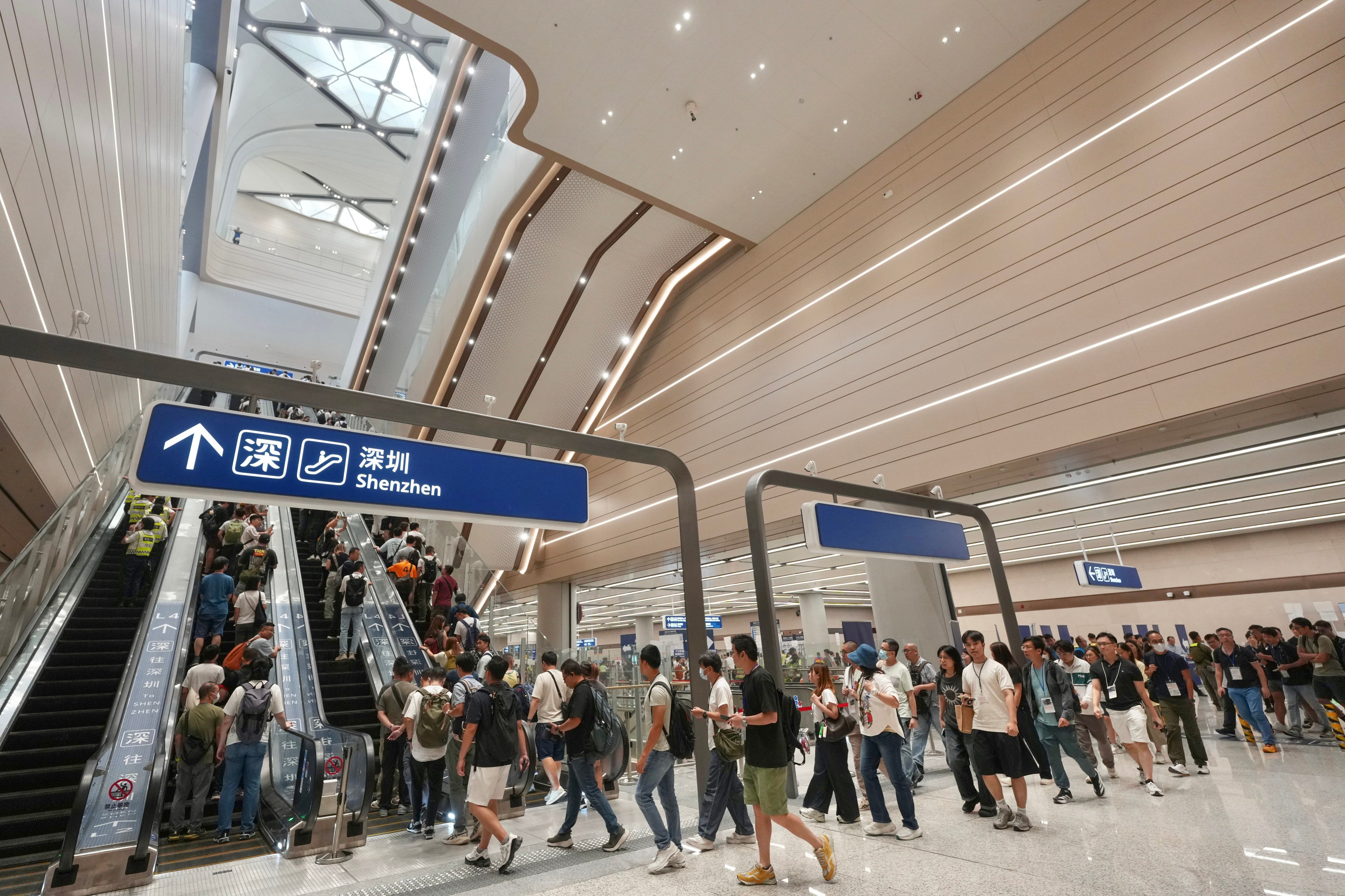 The departure hall in the building is on the fifth floor. Photo: Karma Lo