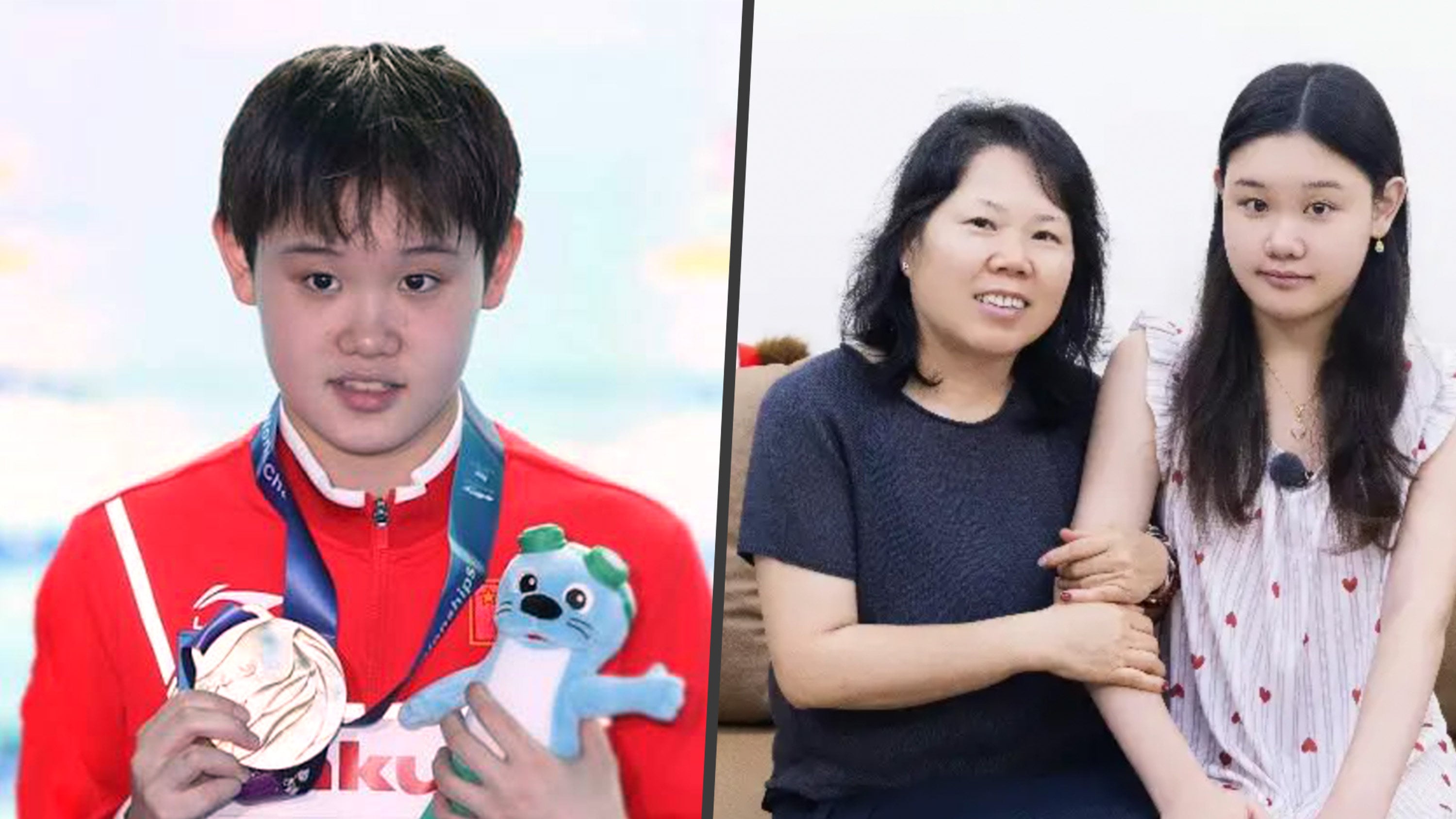 Retired Chinese Olympic diving champion Zhang Jiaqi and her mother sparked an intense online debate following a reality TV appearance where Zhang revealed a childhood marked by frequent maternal criticism. Photo: SCMP composite/Baidu/Sohu