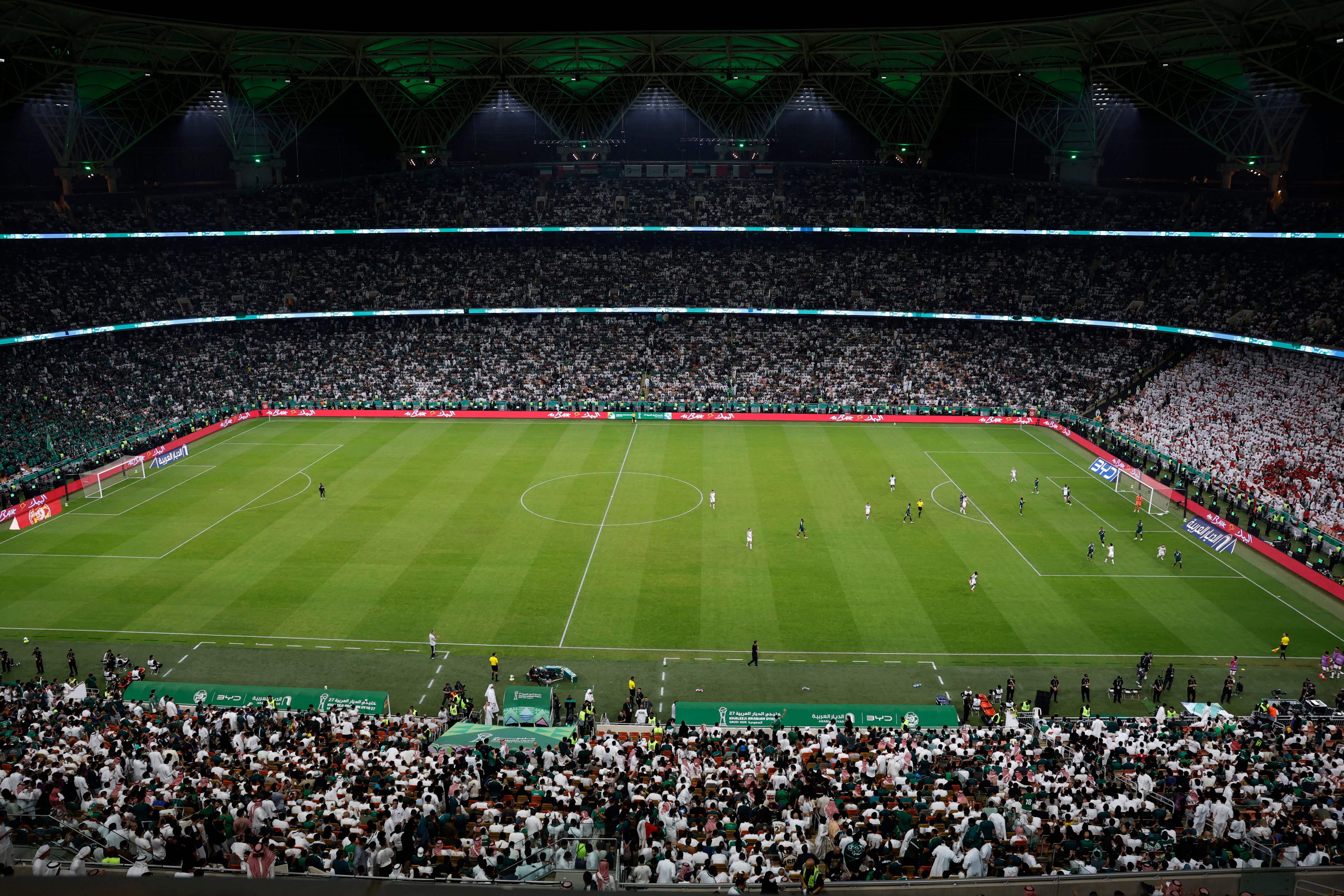 The Gulf Cup final between Saudi Arabia and the UAE at the King Abdullah Sports City Stadium in Jeddah, Saudi Arabia, on Tuesday. Photo: Reuters