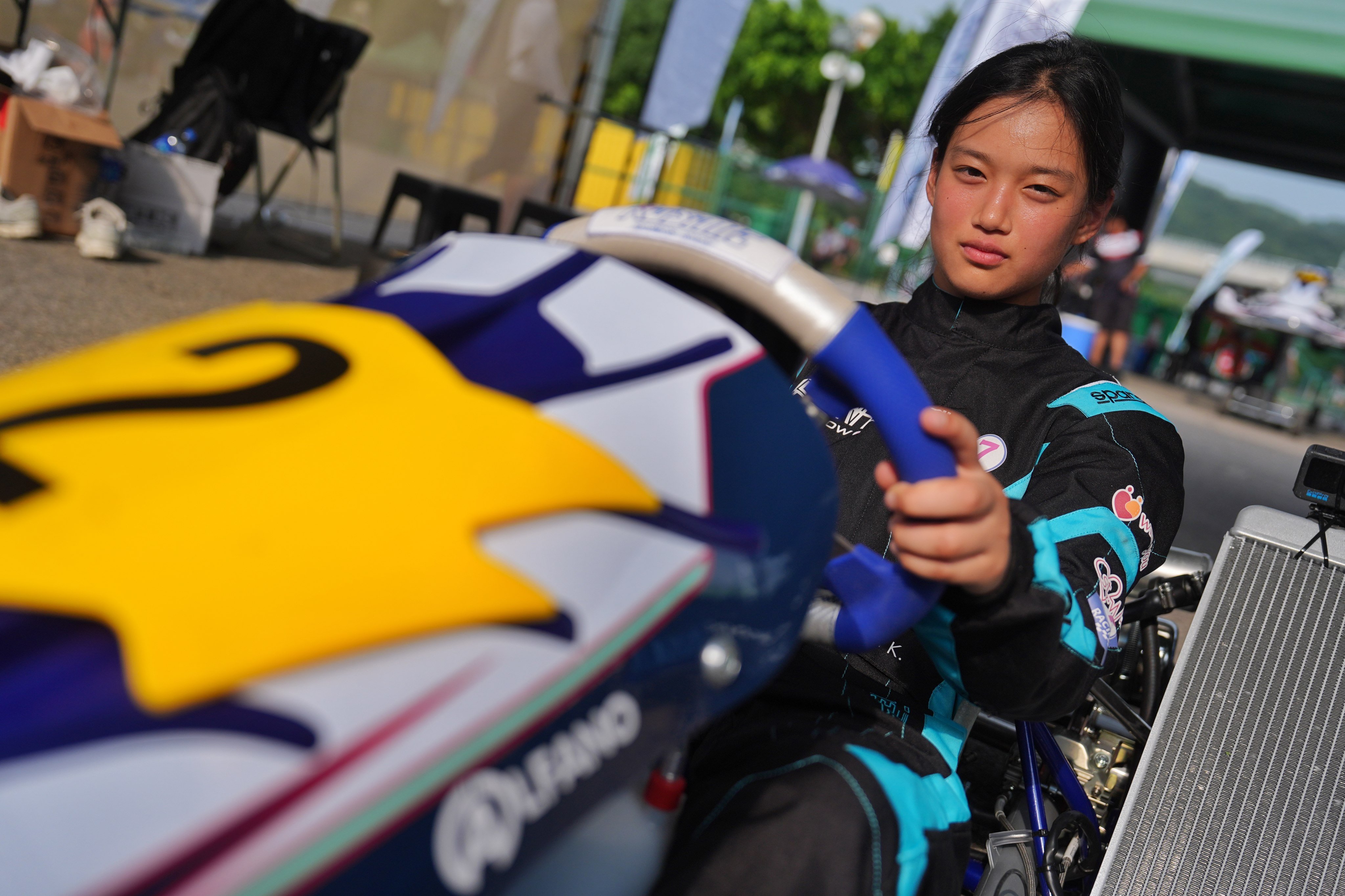 Seira Kojima in her racing kart preparing for last month’s FIA Karting Arrive and Drive Asia-Pacific Championship in Macau. Photo: Elson Li