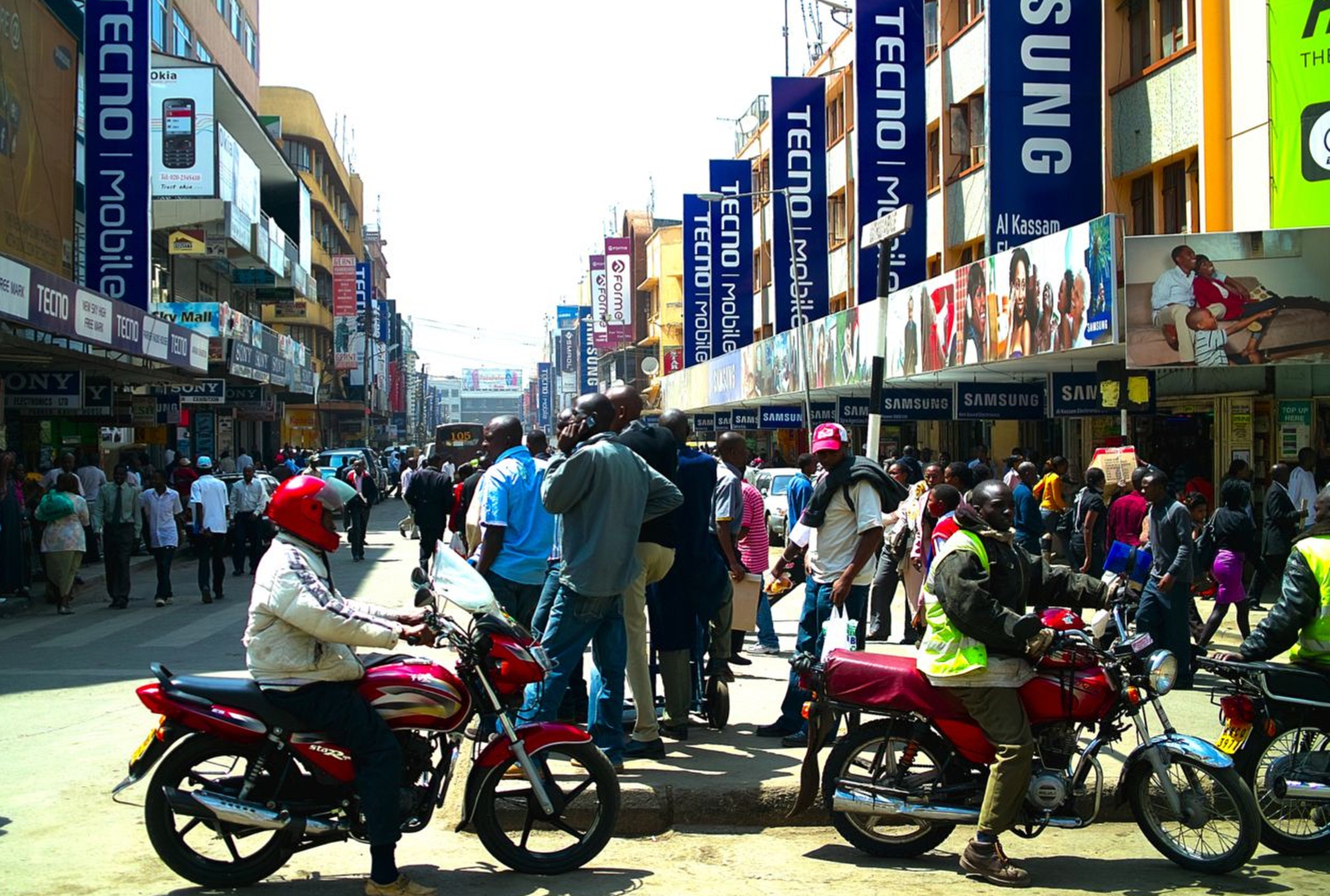 Banners for Transsion’s brand Tecno are seen on a street in Nairobi, Kenya. Photo: WEIBO/ @品玩