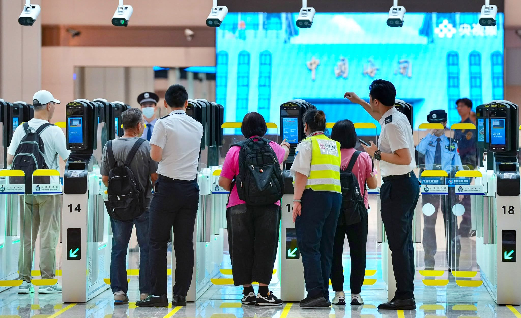 Travellers using the new crossing. Photo: Karma Lo