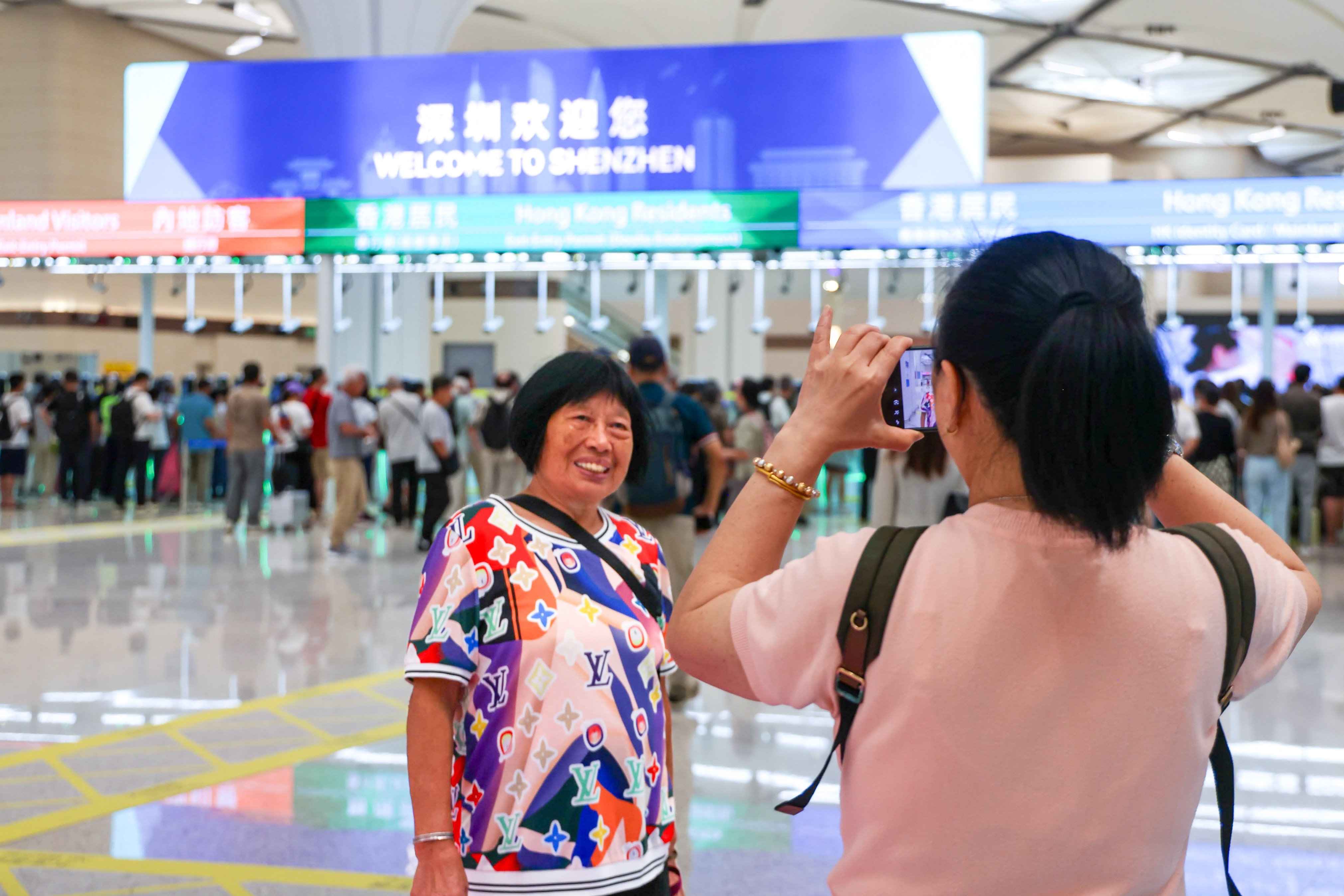 Plenty of photos were taken on the revamped crossing’s opening day. Photo: Silvia Siu