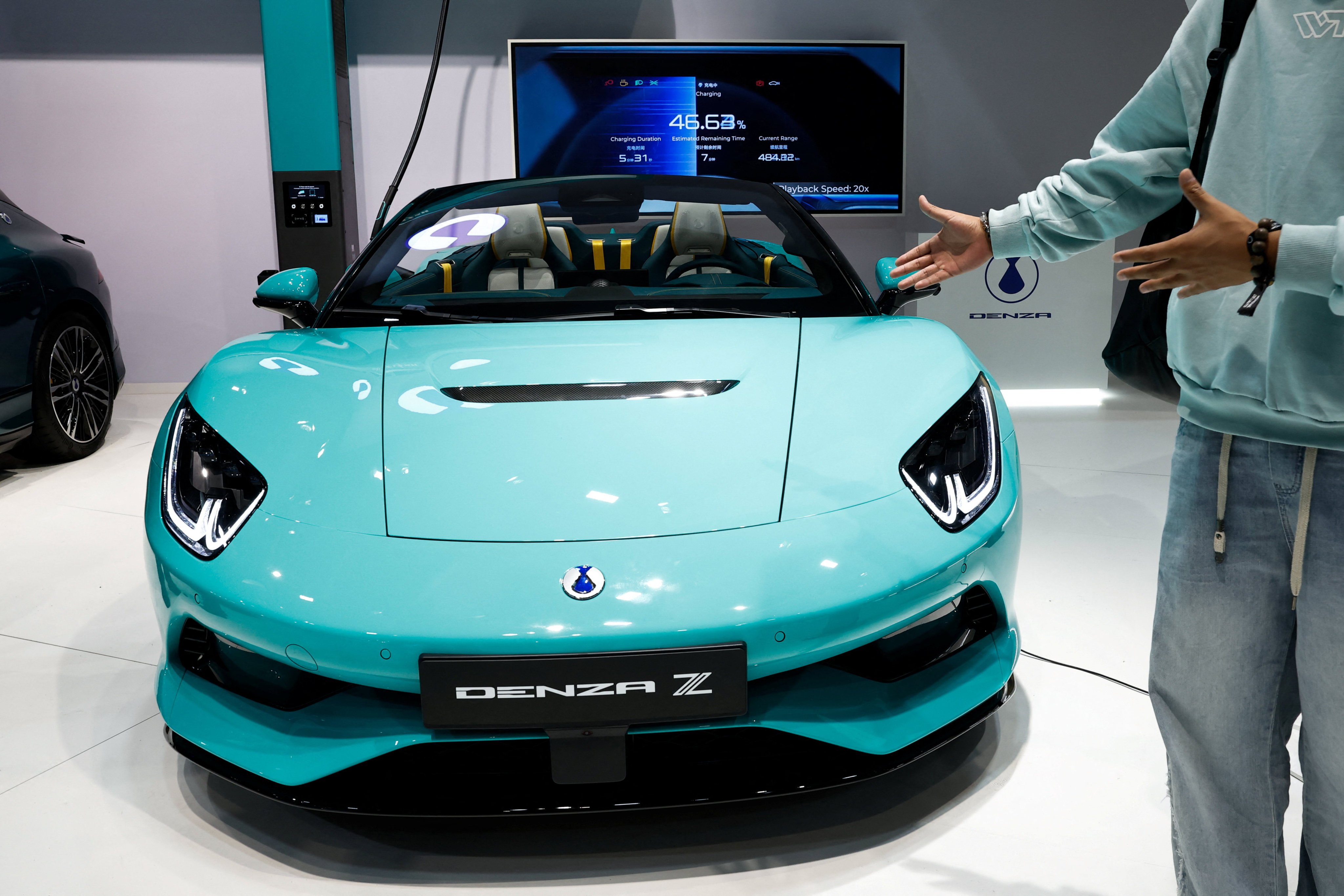 A BYD Denza Z electric vehicle on display at the Paris Motor Show on Monday. Photo: Reuters
