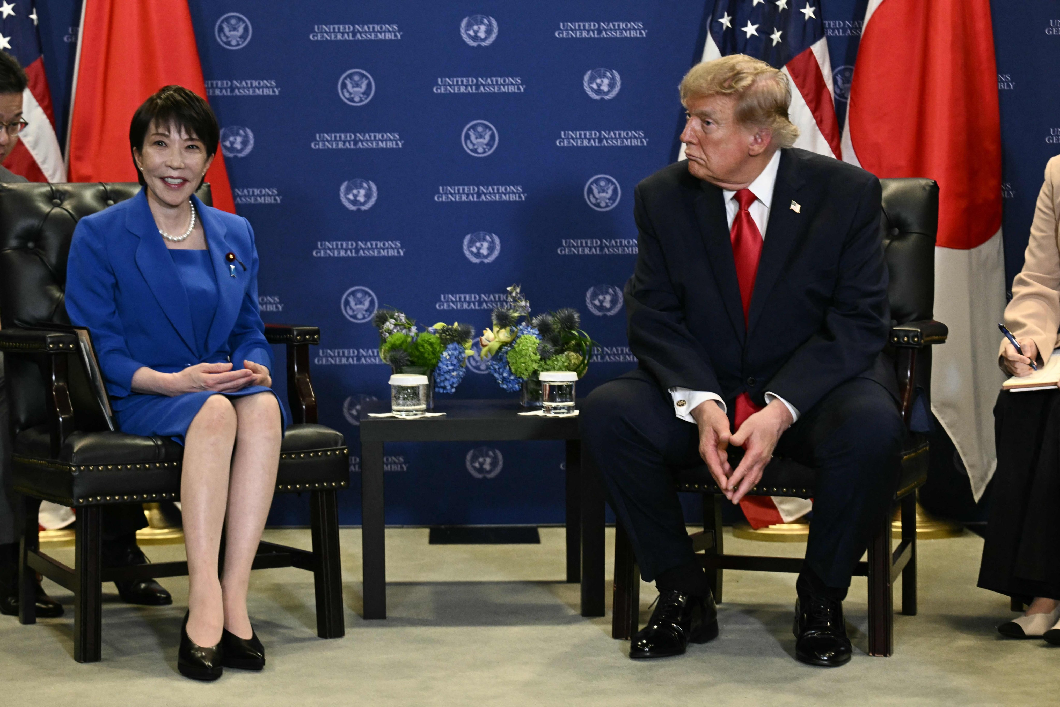 US President Donald Trump during a meeting with Japan’s prime minister (not pictured) at UN Headquarters last month. Photo: AFP