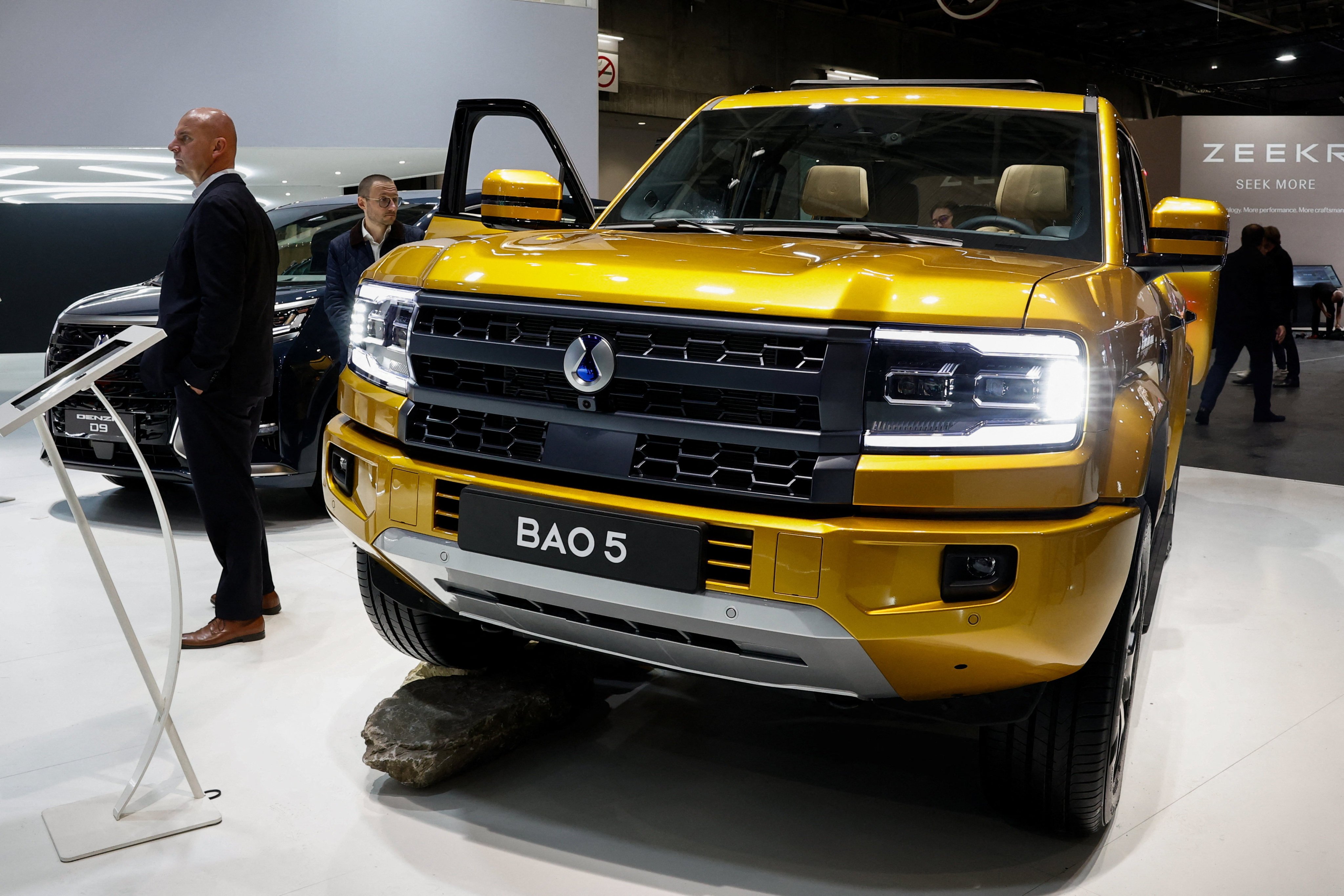 A Denza Bao 5 on display at the Paris Motor Show on Monday. Photo: Reuters