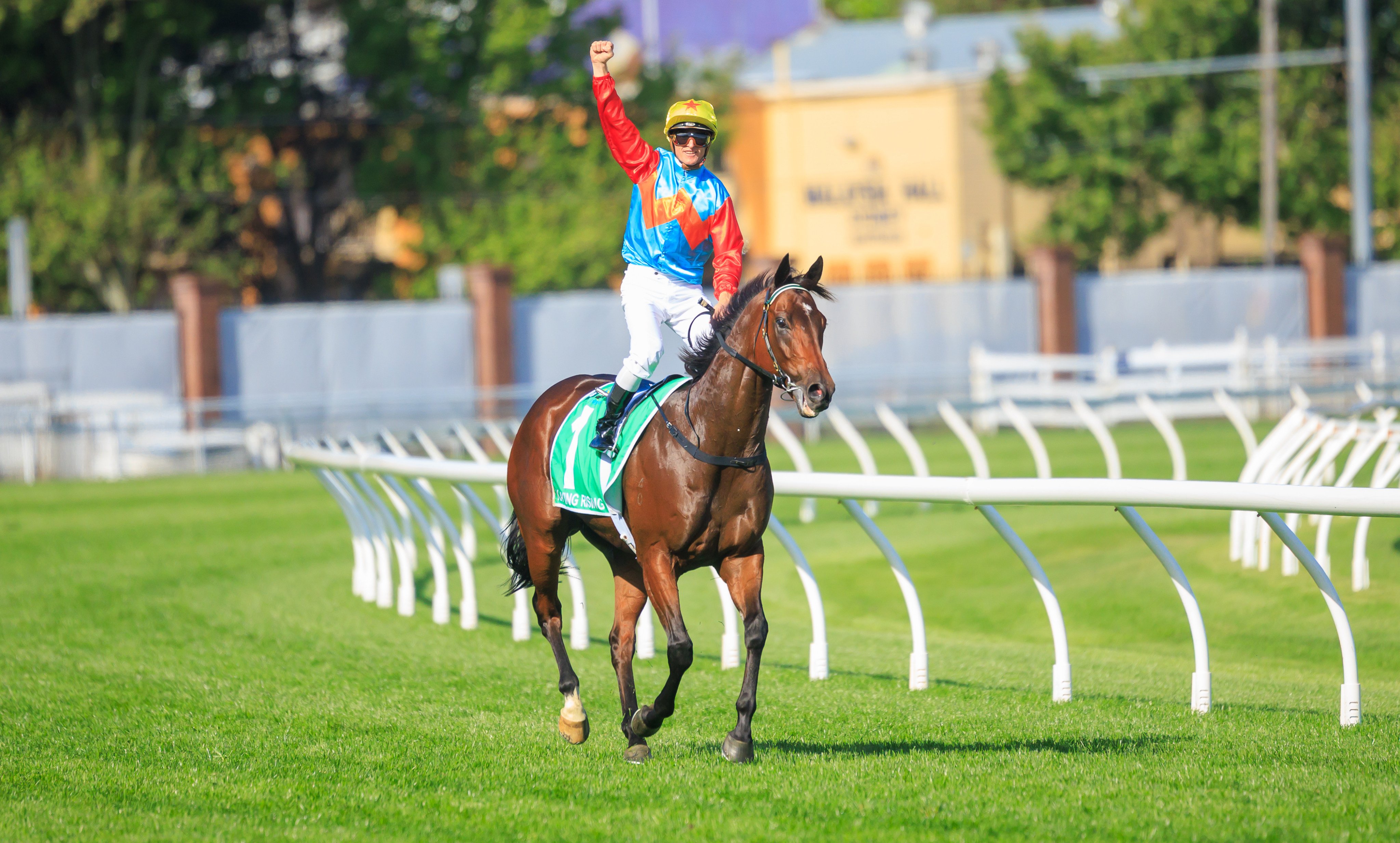 Zac Purton salutes after winning last year’s The Everest. Photos: HKJC