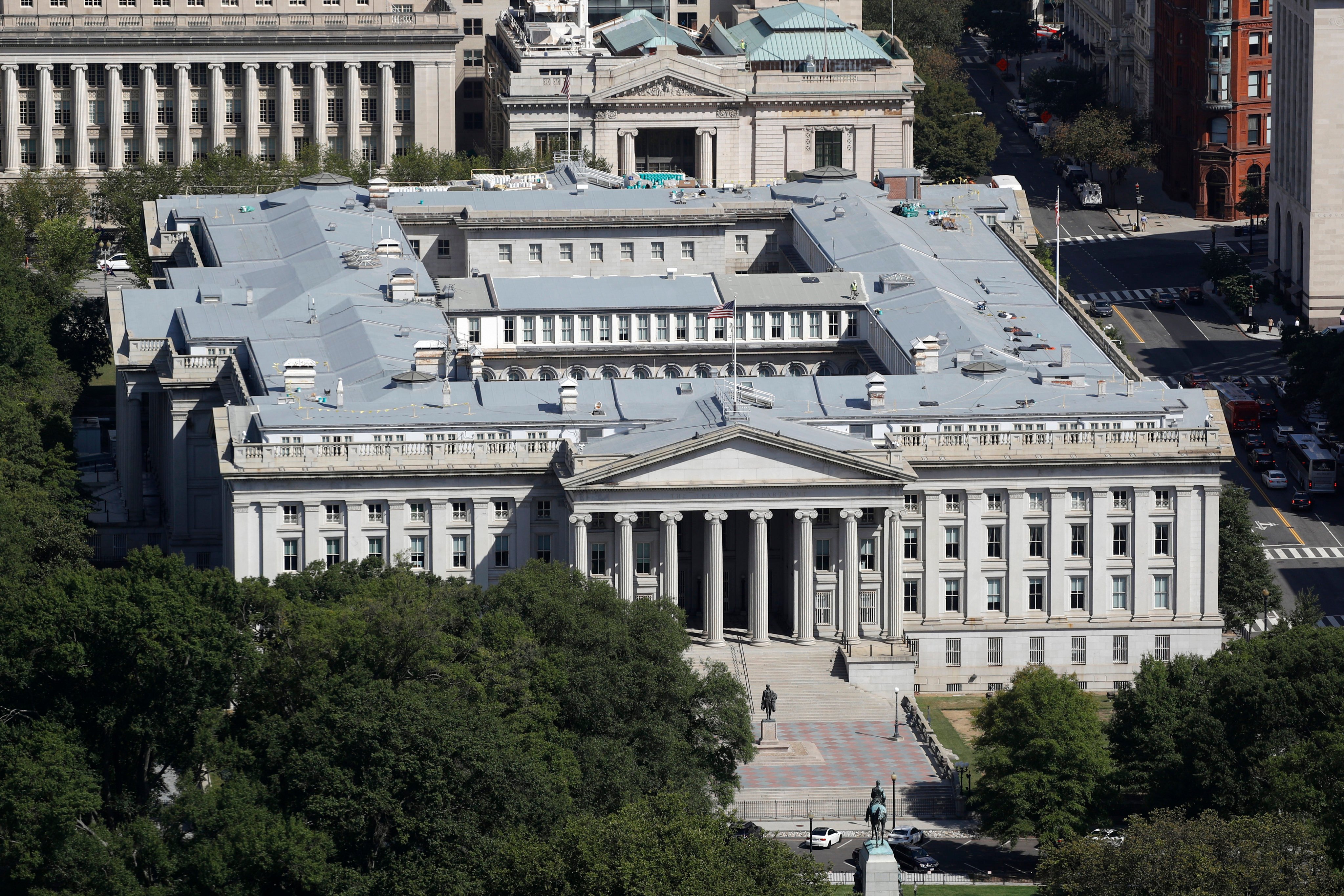 The US Treasury Department building in Washington. Photo: AP
