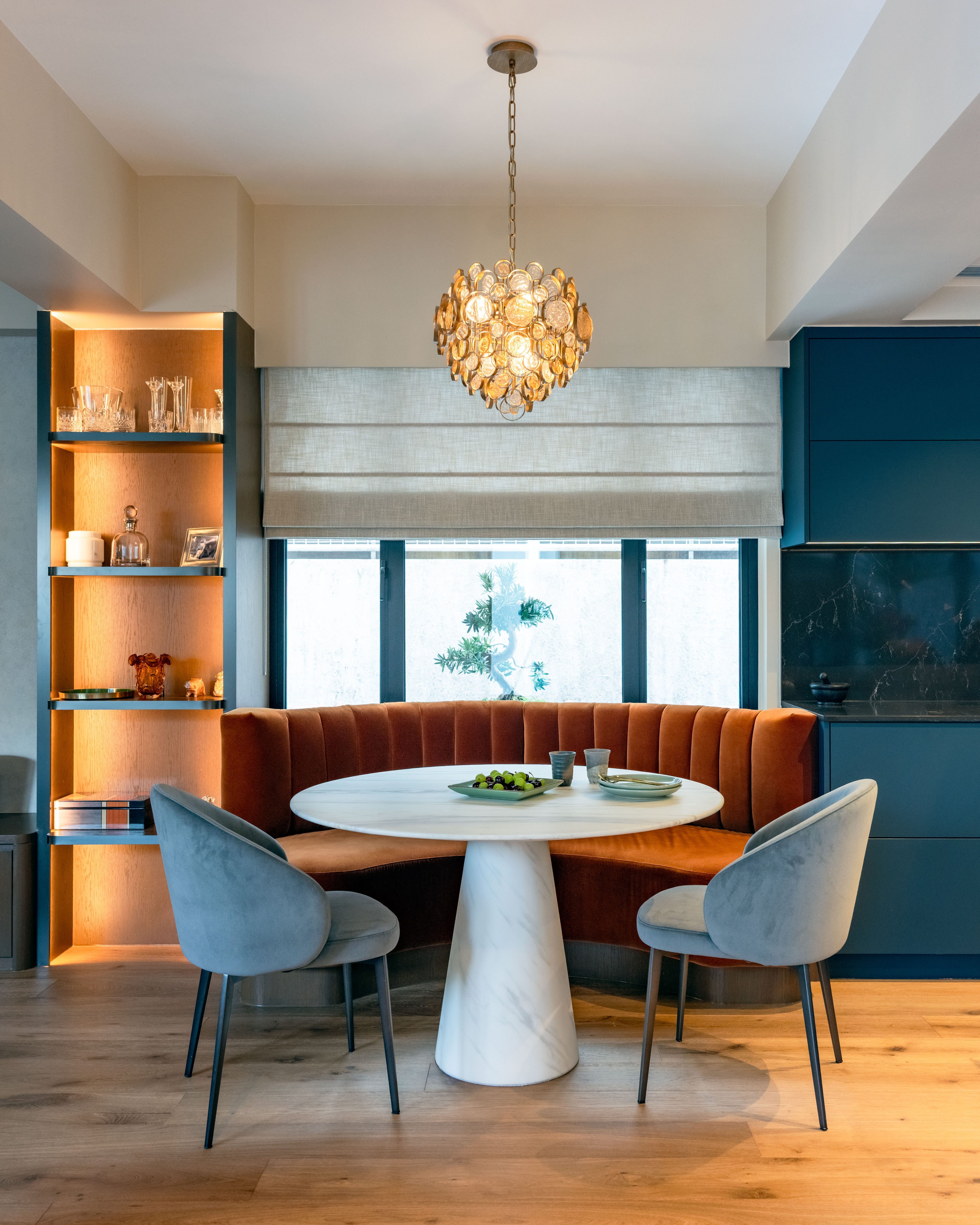 The dining area of a recently renovated 1,000 sq ft Pok Fu Lam flat that's home to a couple and their two dogs. Photo: Eugene Chan