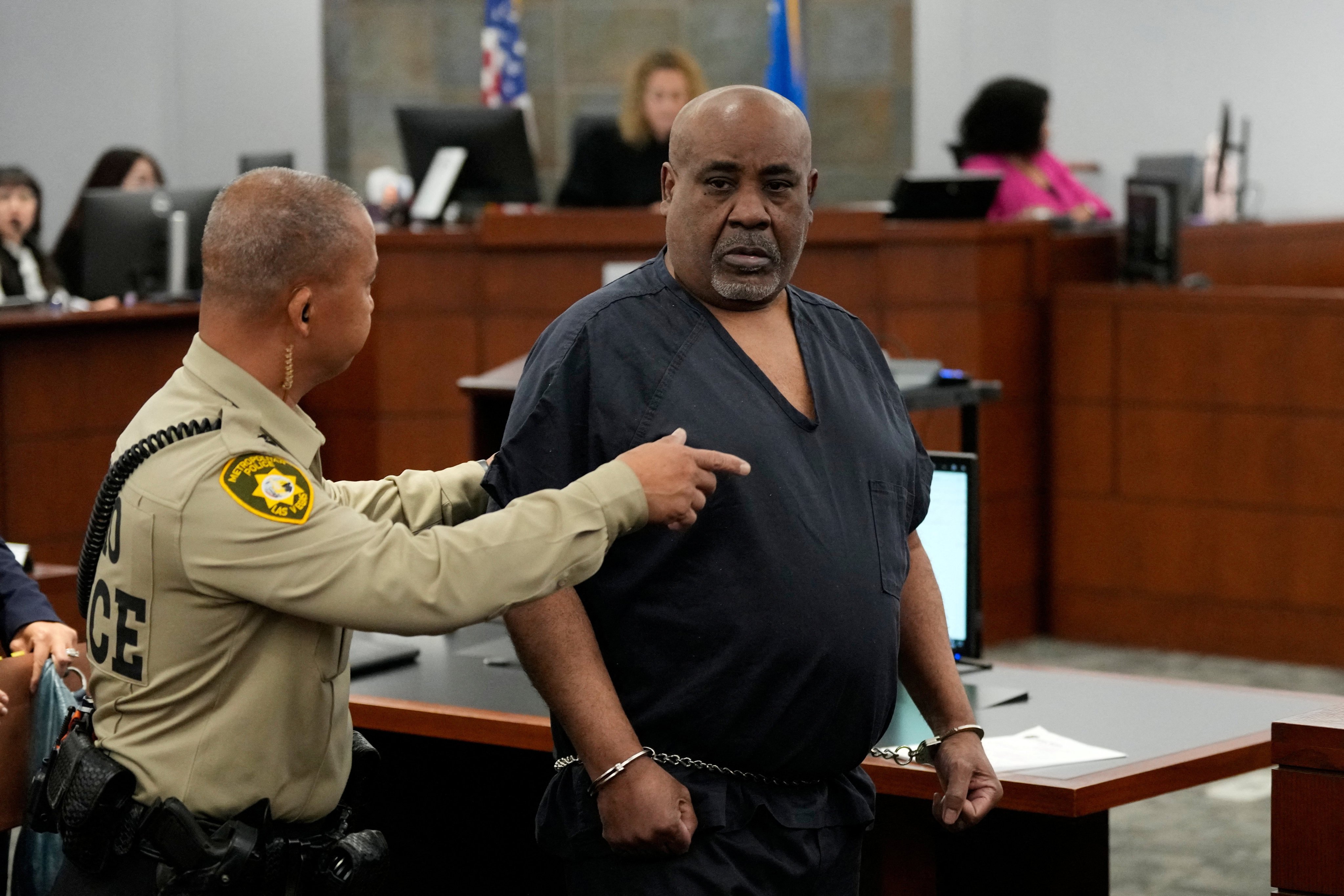 Duane Davis arrives for a sentencing hearing in Las Vegas on Tuesday after his murder conviction in the death of rapper Tupac Shakur. Photo: Reuters