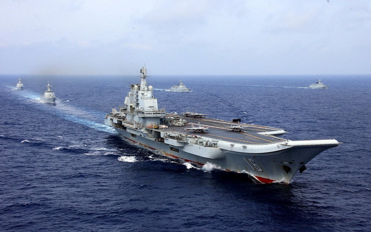 Beijing's defence ministry says its Liaoning aircraft carrier is involved in training in "relevant waters" of the western Pacific. It said the exercise did not target any specific country or objective. Photo: Reuters