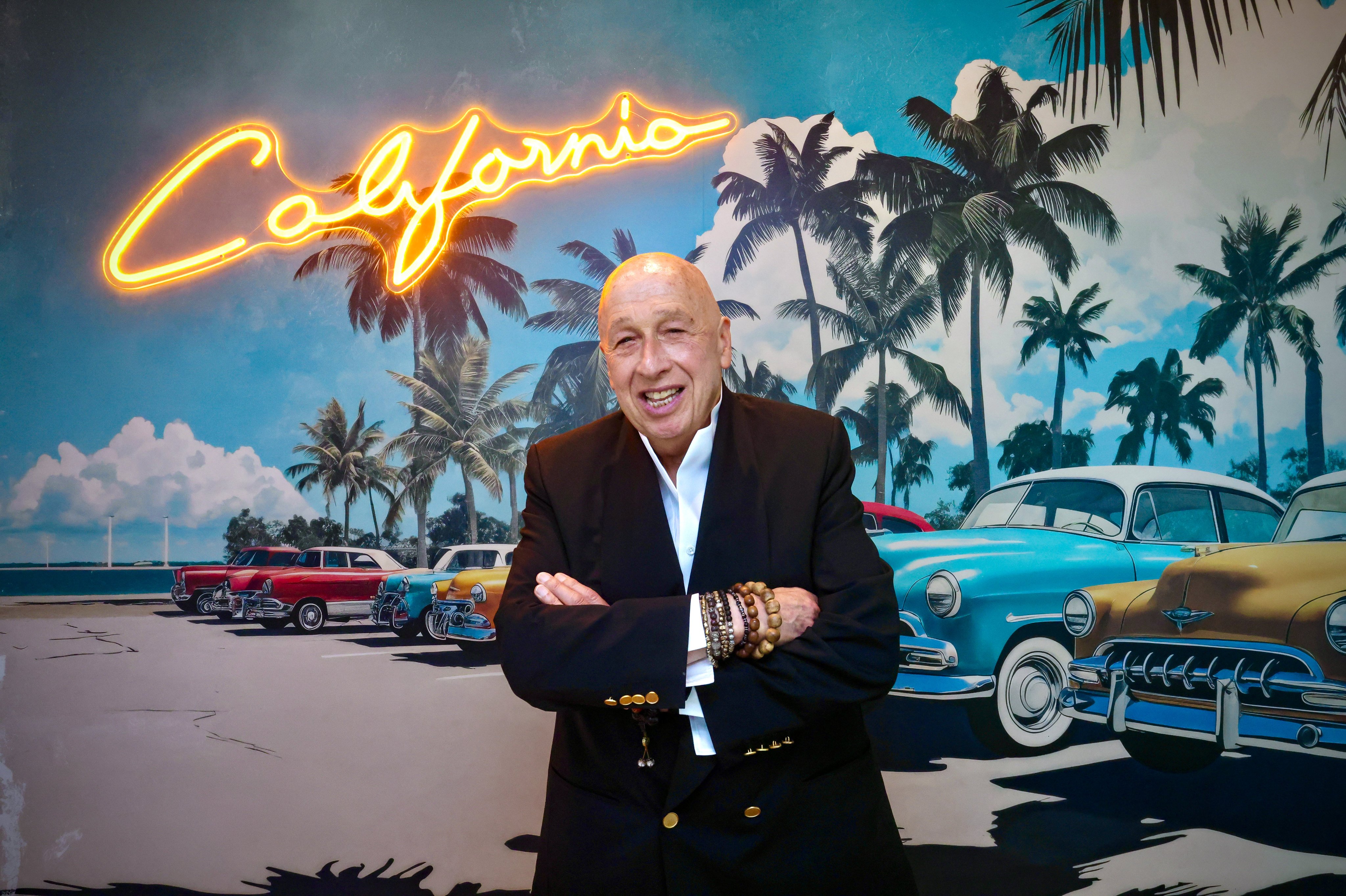 Lan Kwai Fong Group chairman Allan Zeman poses in front of a mural in his office in Central on Thursday. Photo: Jonathan Wong