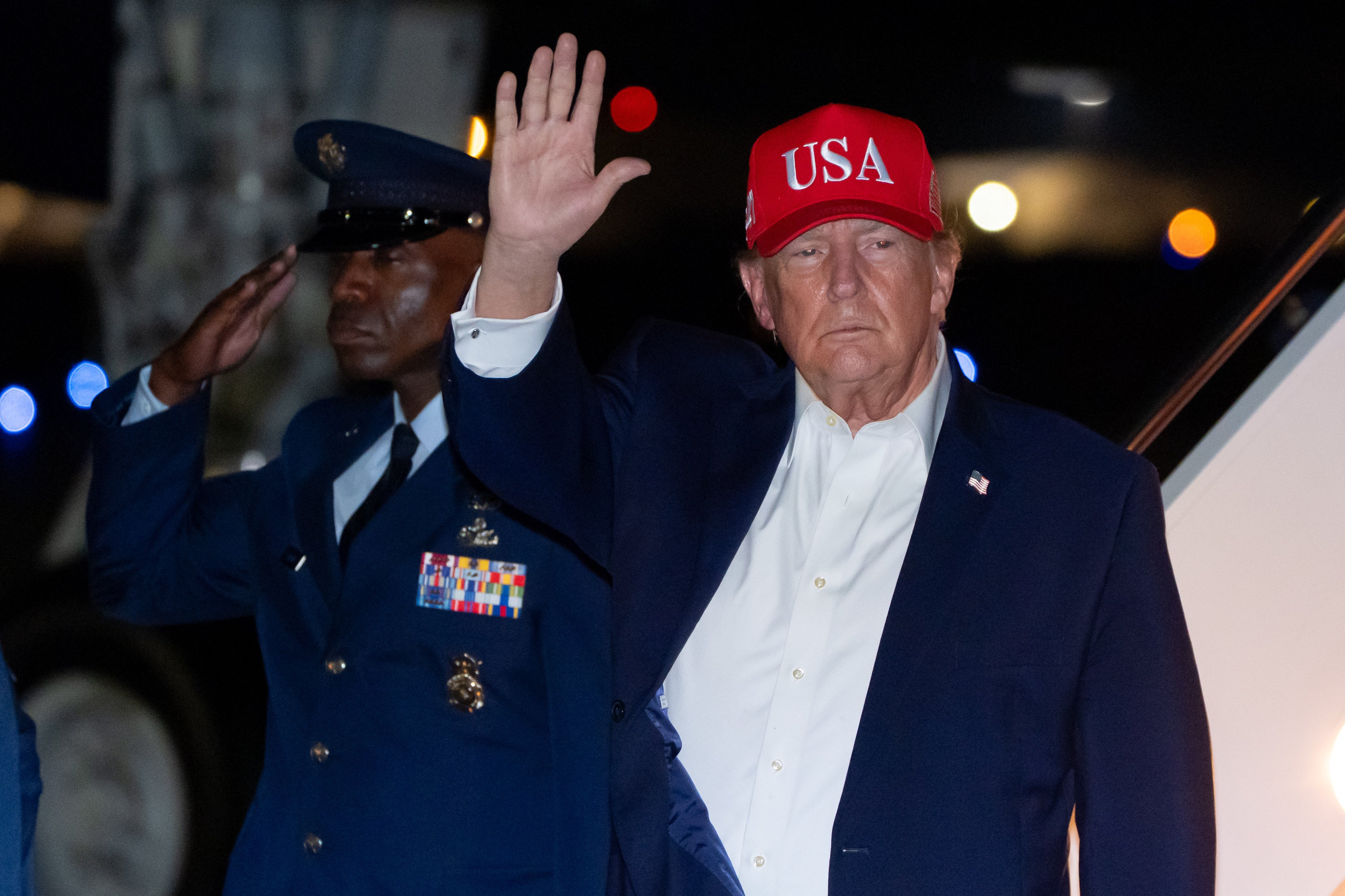 US President Donald Trump at Joint Base Andrews in Washington on Thursday. Photo: AP
