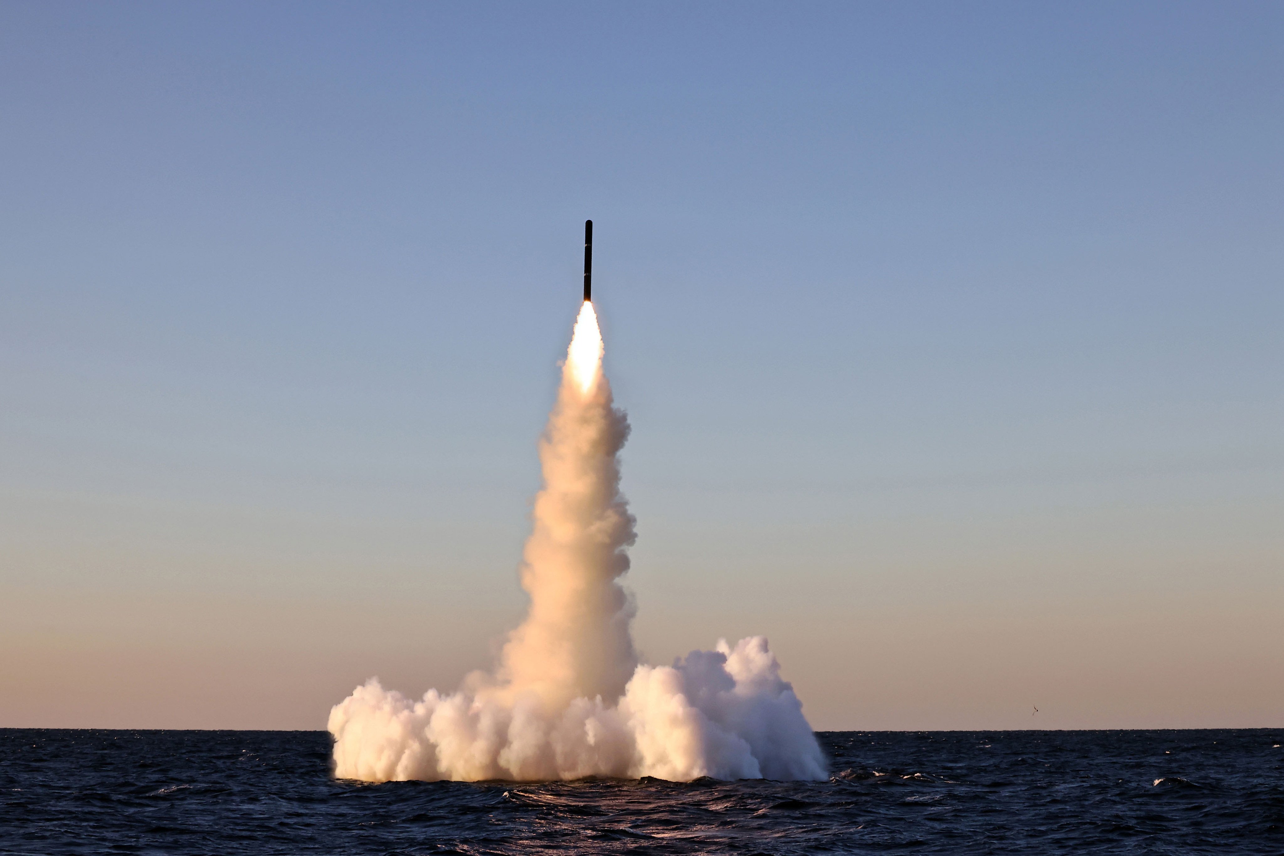 An underwater-launched missile test in North Korea’s eastern waters on Wednesday. Photo: Korean Central News Agency/Korea News Service via AP