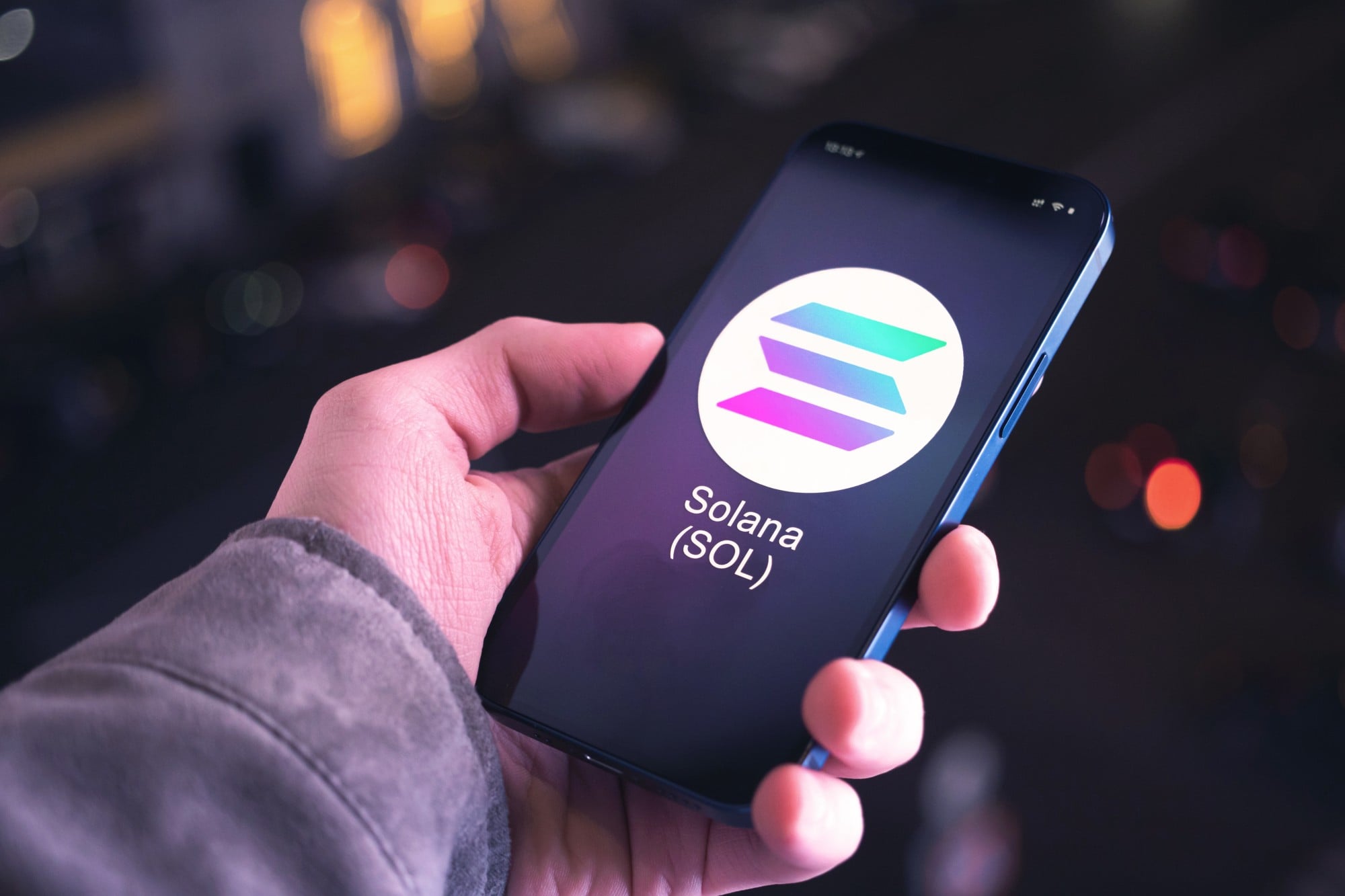 The Solana SOL cryptocurrency logo is shown on a smartphone screen. Photo: Shutterstock Images The Solana SOL cryptocurrency logo is shown on a smartphone screen. Photo: Shutterstock Images