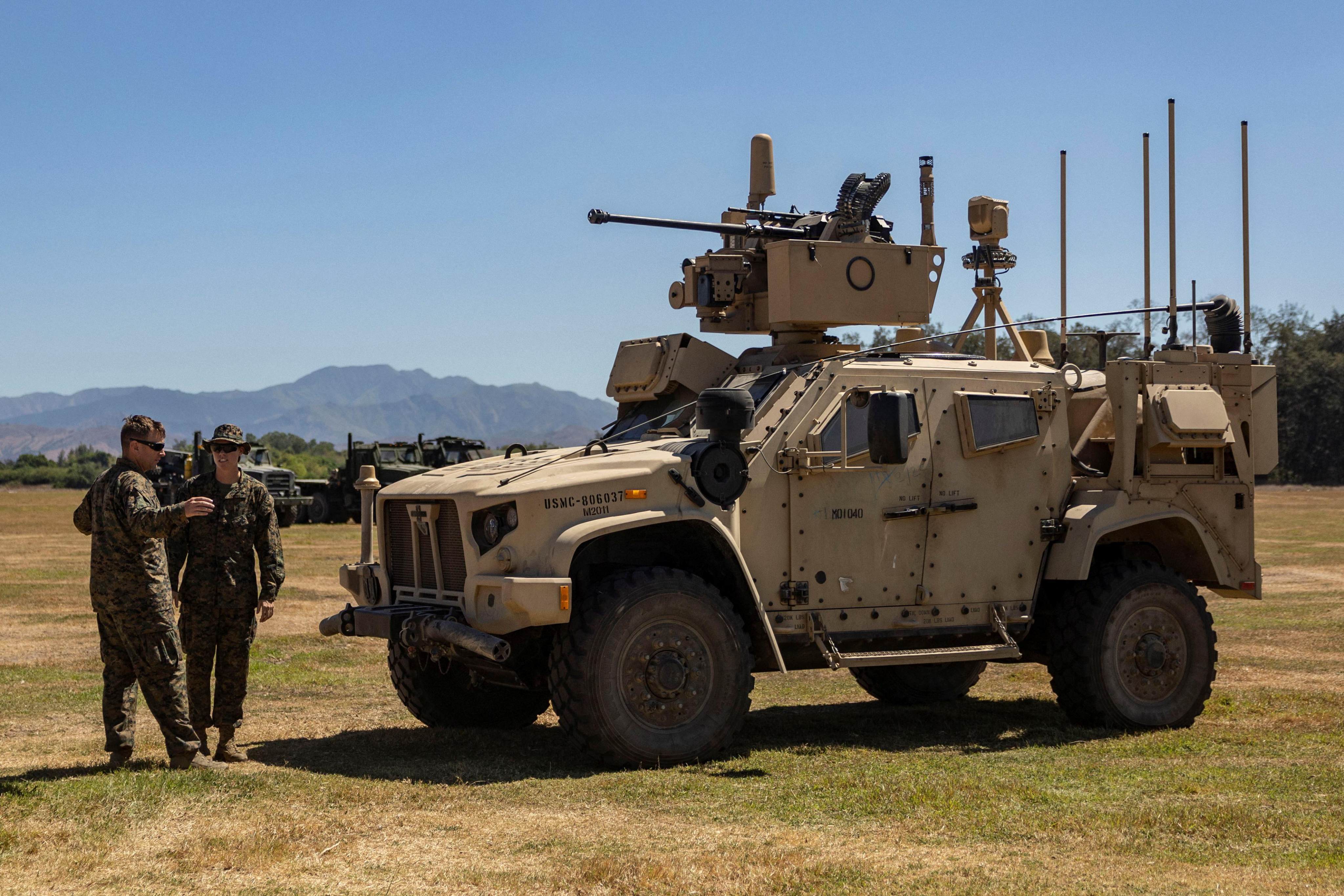 US soldiers stand beside an air defence system during joint military exercises in Zambales province, the Philippines, in April. Photo: Reuters