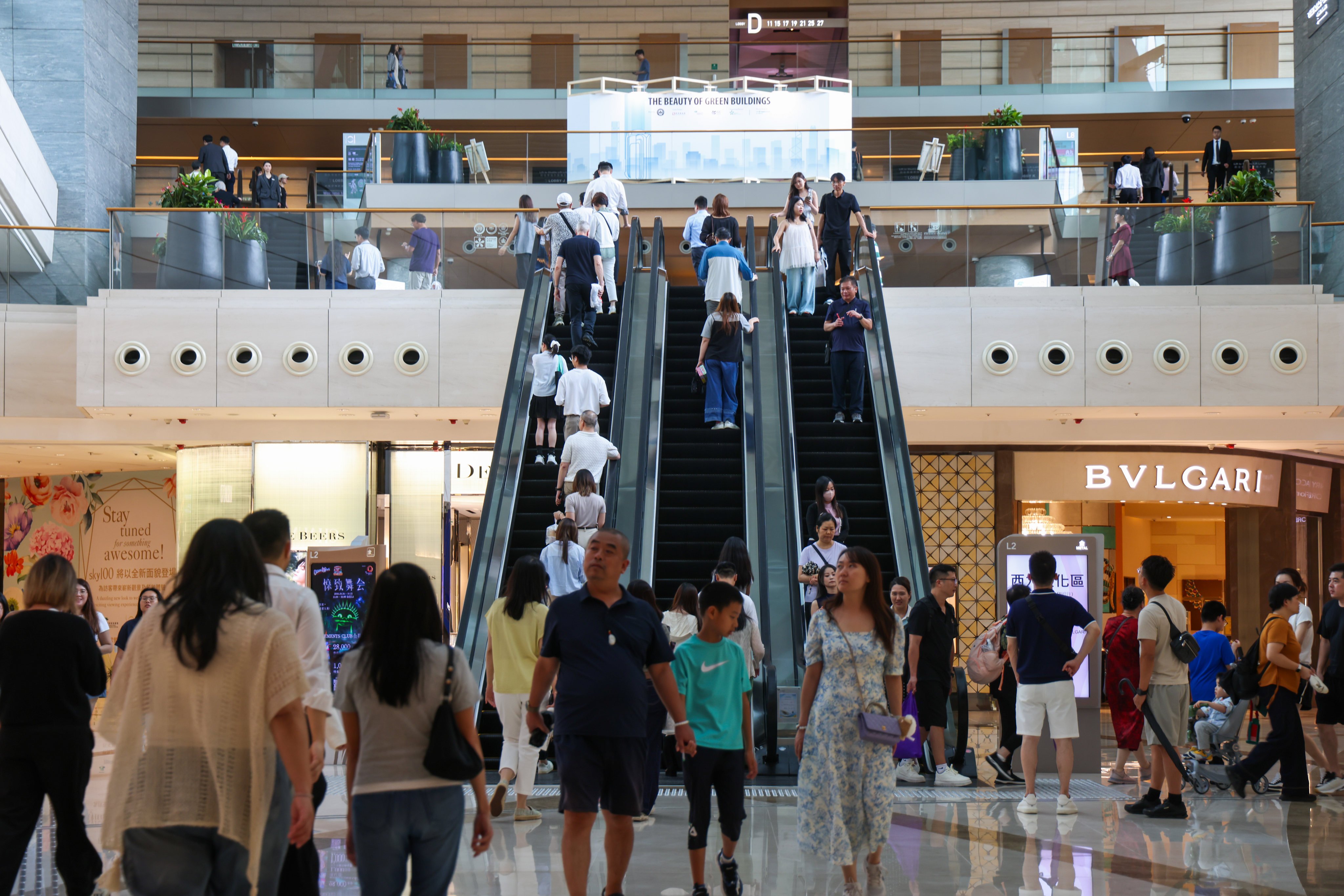 Many malls already displayed notices saying that recording was in progress, according to Chris Tang. Photo: Silvia Siu