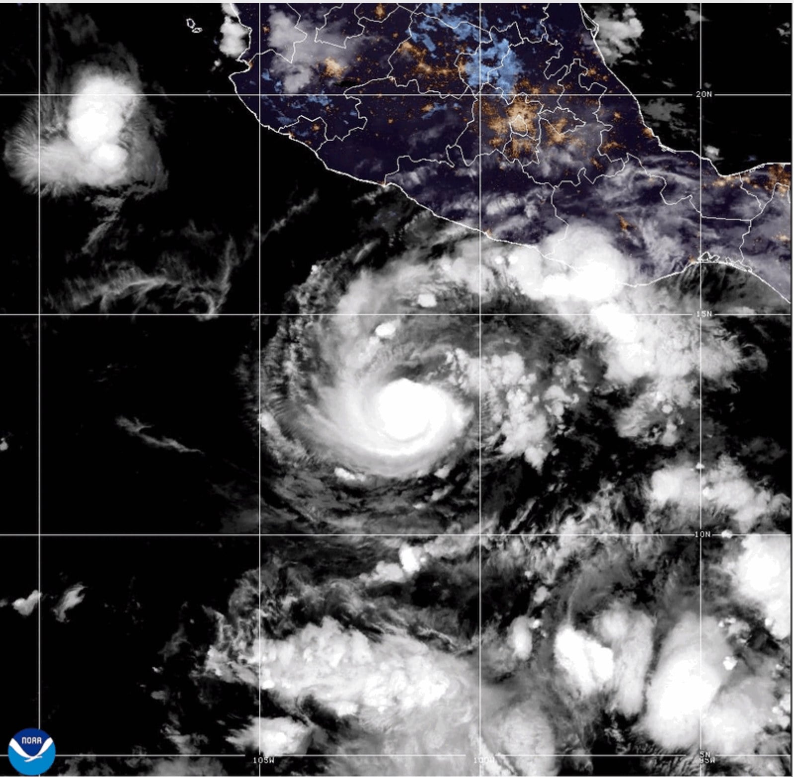 This satellite image taken on Thursday shows Hurricane Trudy in the Pacific near Mexico. Photo: AP