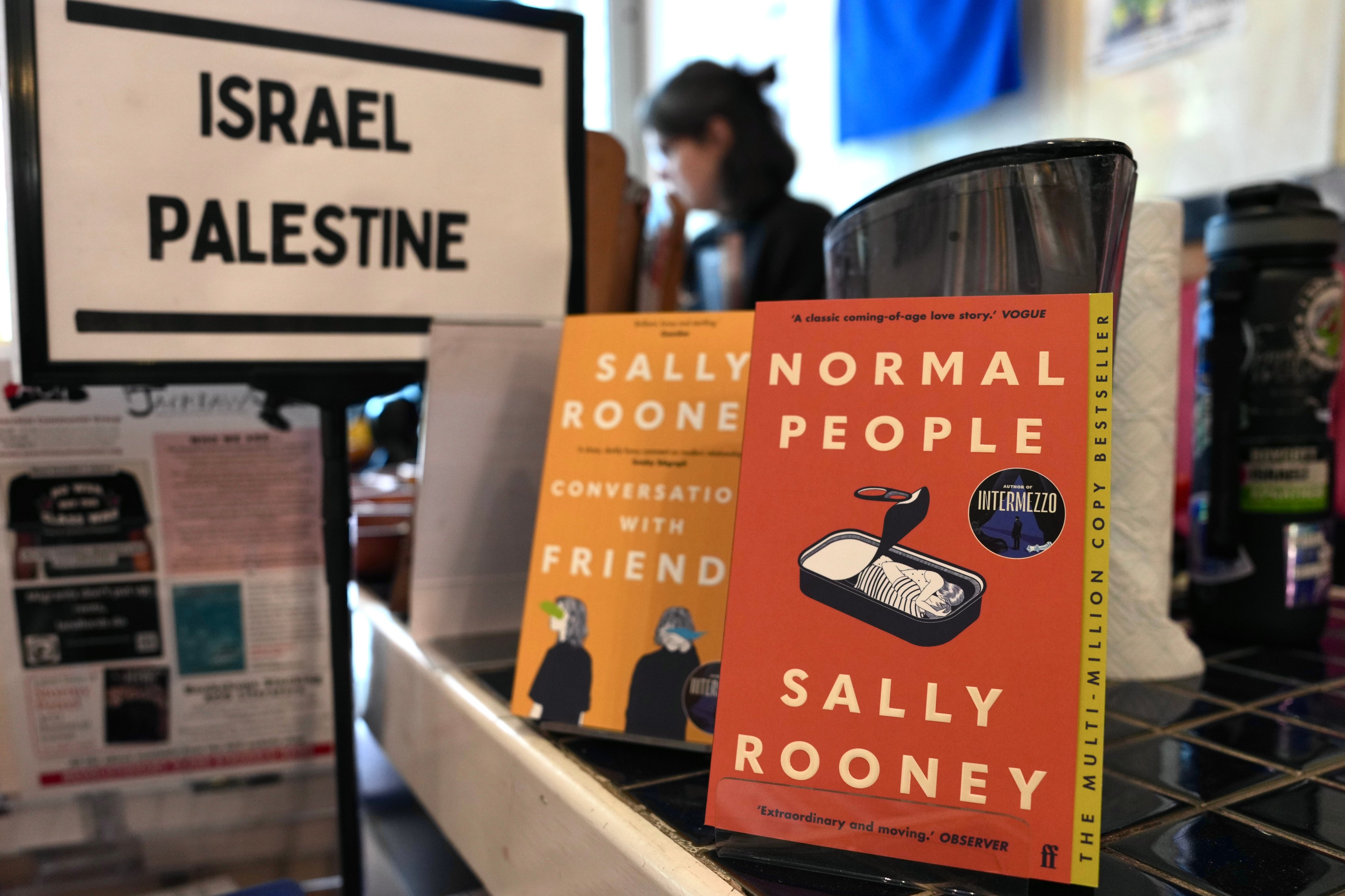 Irish author Sally Rooney’s books are displayed at a bookshop in London on October 15. Photo: AP
