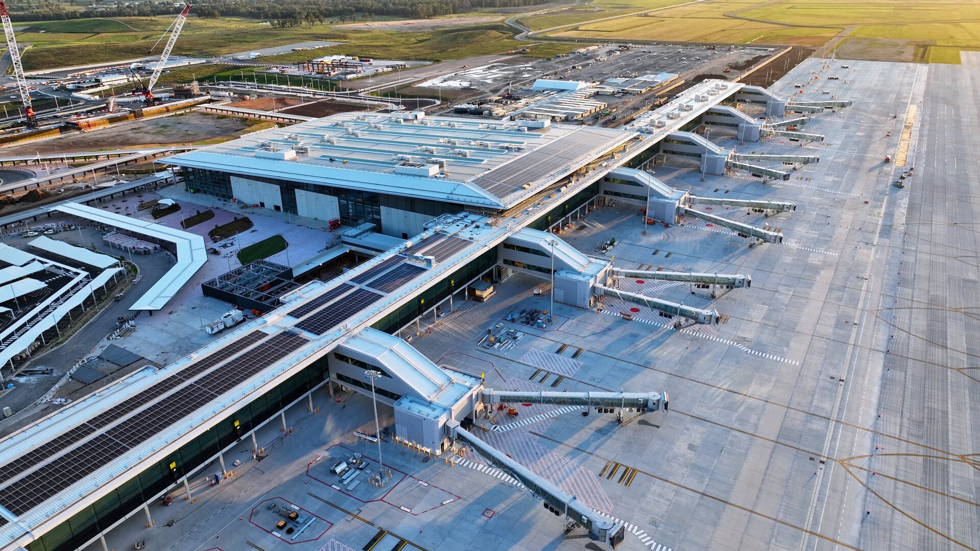 Western Sydney International airport during final construction. Photo: Western Sydney International