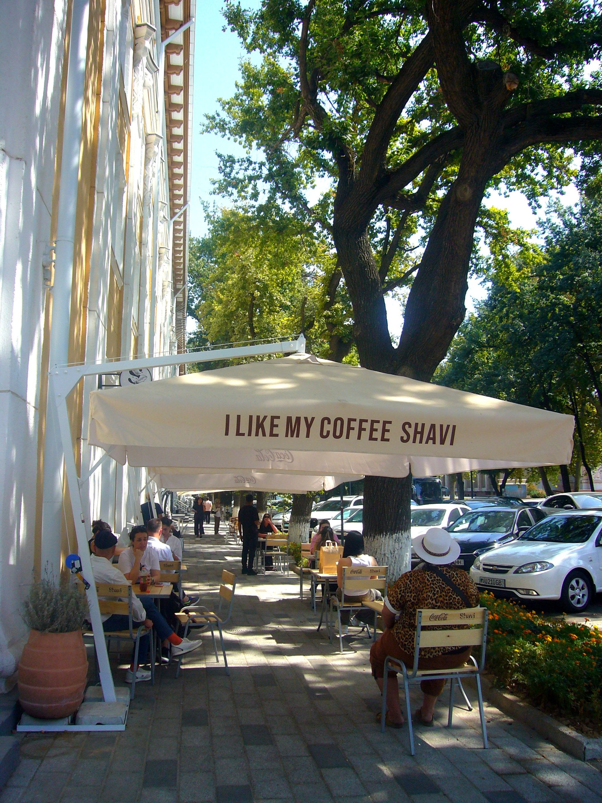 A cafe in leafy Tashkent. Photo: Charmaine Yu