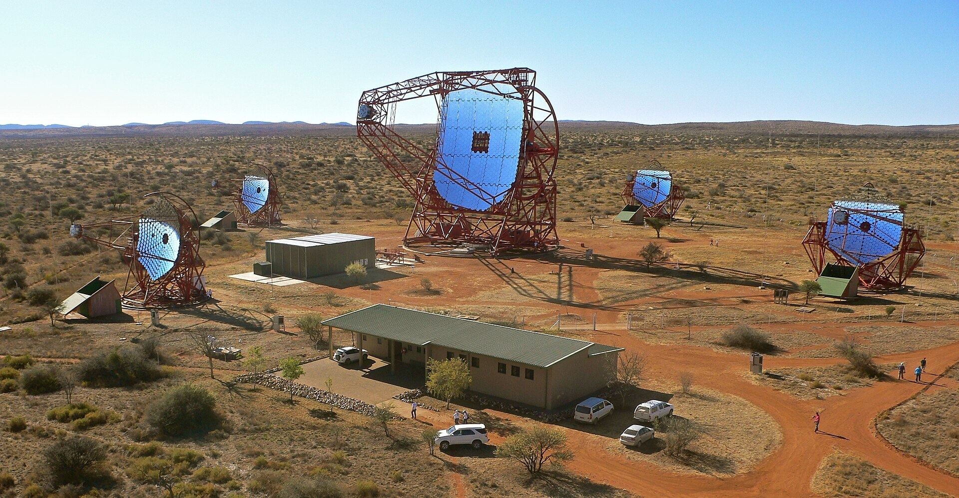 The five-telescope HESS array in Namibia. Photo: Klepser/Wikimedia Commons