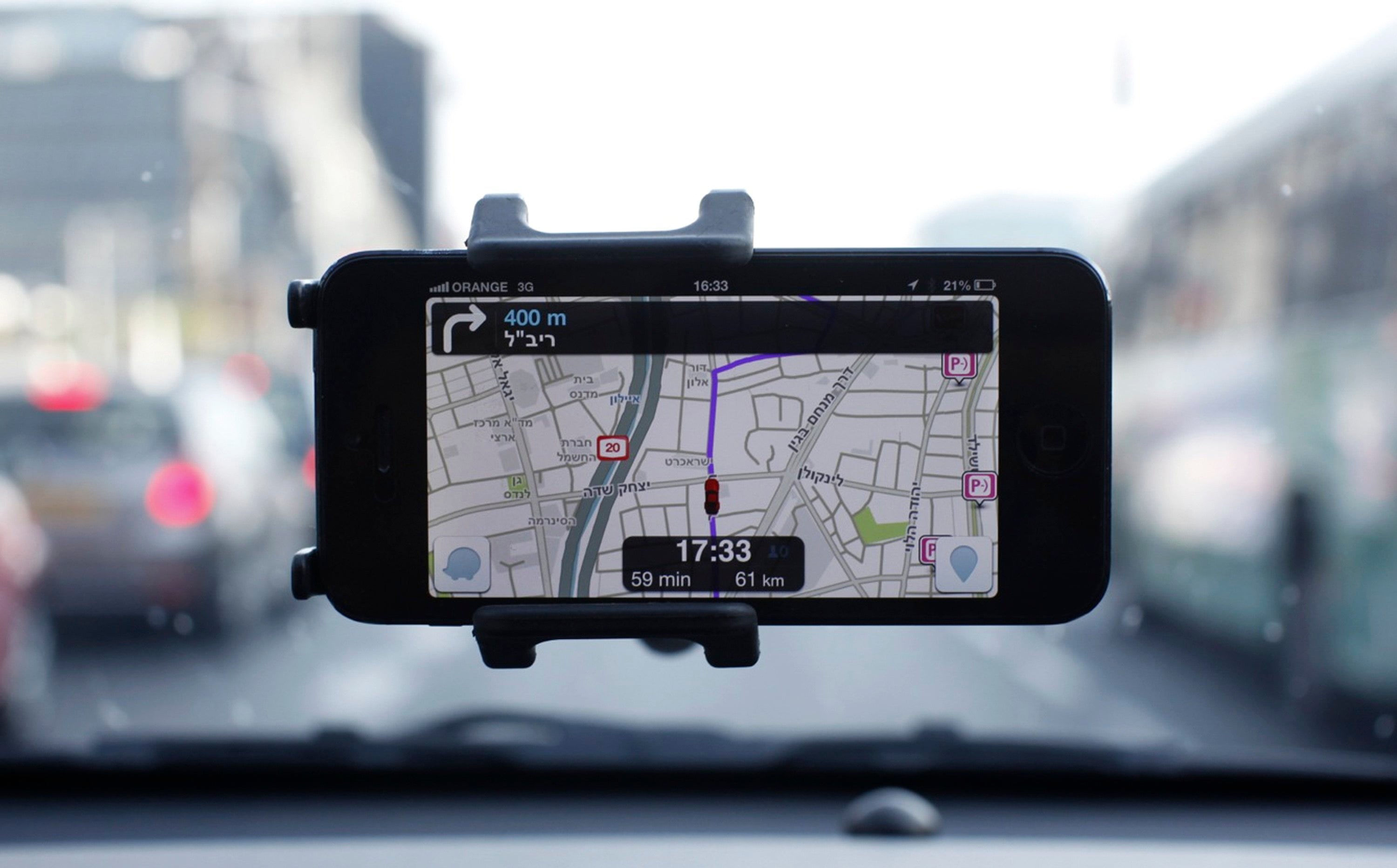 Waze, an Israeli mobile satellite navigation application, is seen on a smartphone in this photo taken in Tel Aviv in 2013. Photo: Reuters