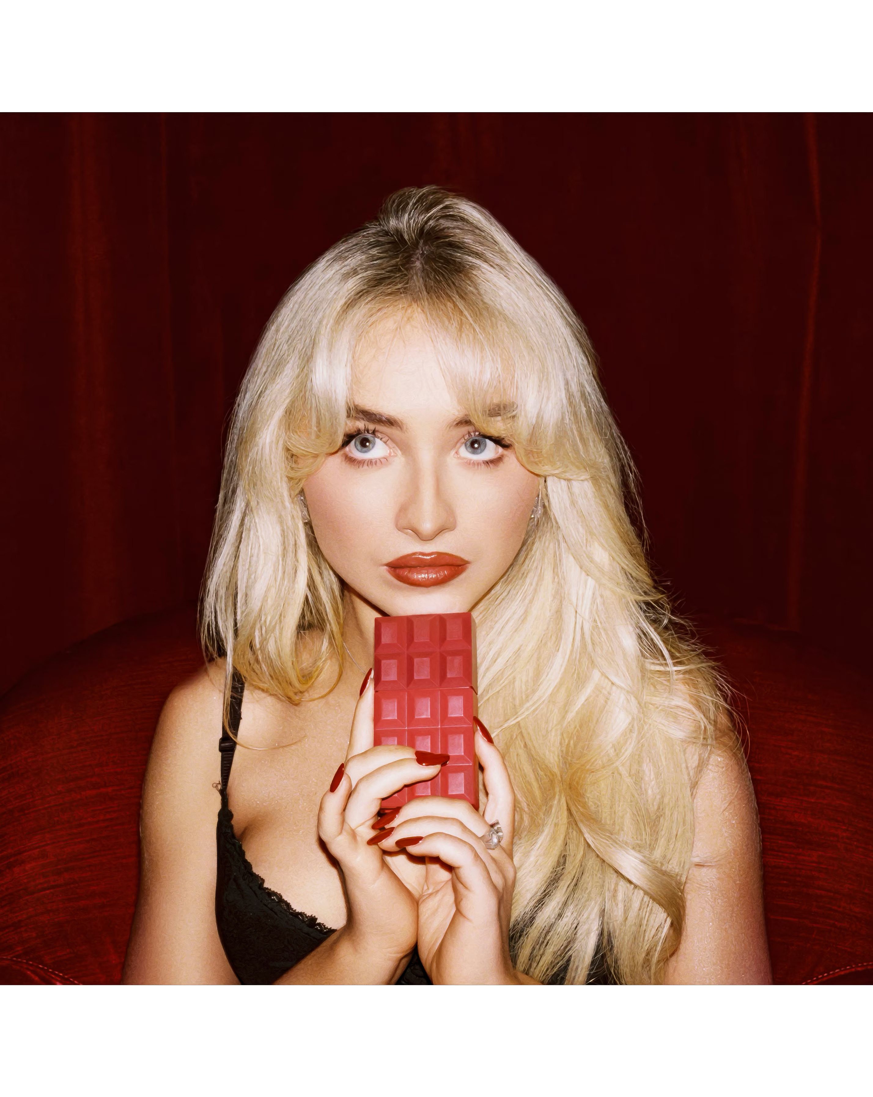 American singer and actress Sabrina Carpenter with her fragrance Cherry Baby, which was launched in 2024. Photo: Scent Beauty