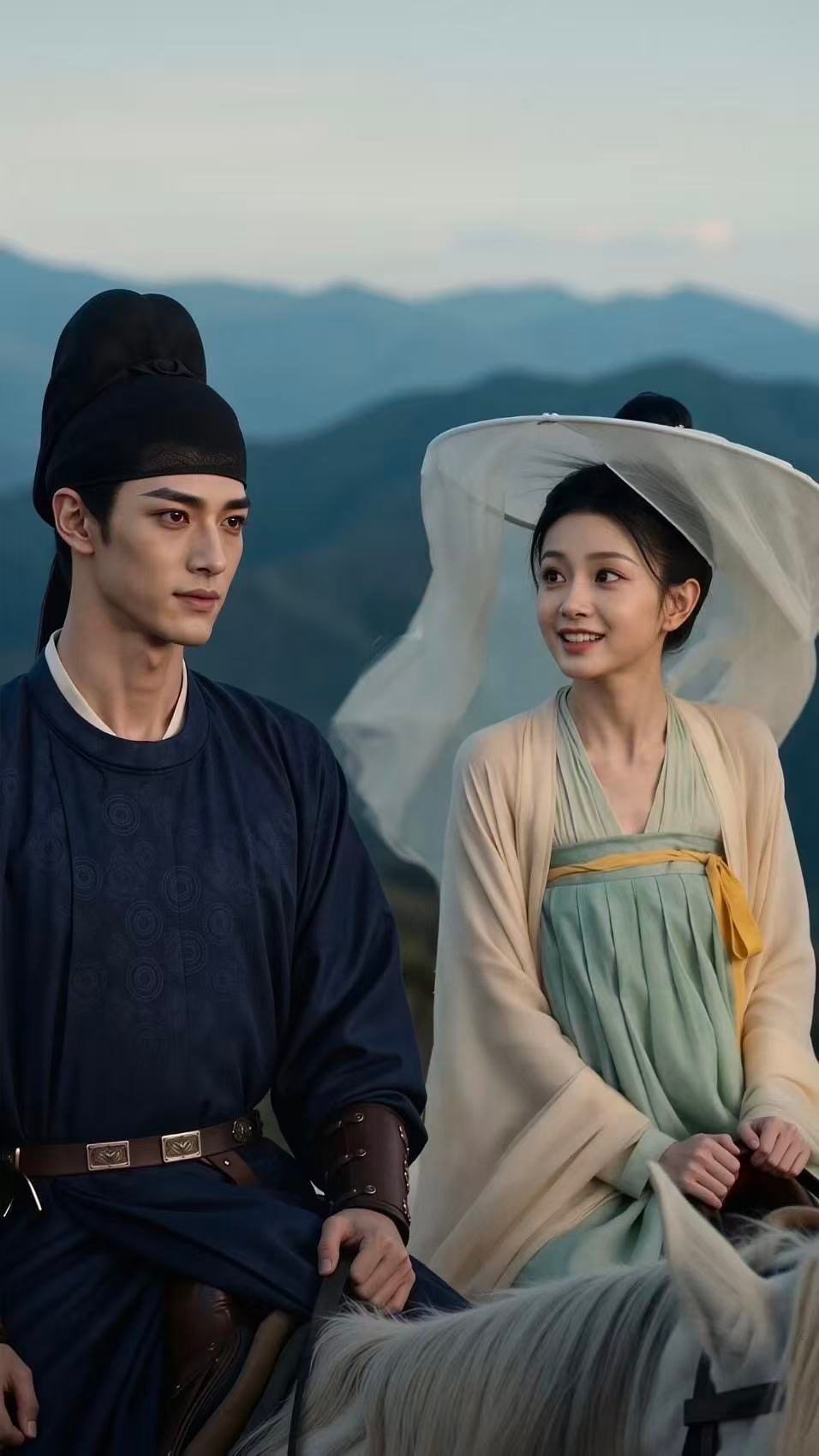A still from Yanbian Qingmei, the AI microdrama that has stirred interest in Tang dynasty history and the calligrapher Yan Zhenqing. Pictured are the time-travelling female protagonist Li Youwei (right) and Yan Jiming, the calligrapher's nephew. Photo: Weixin