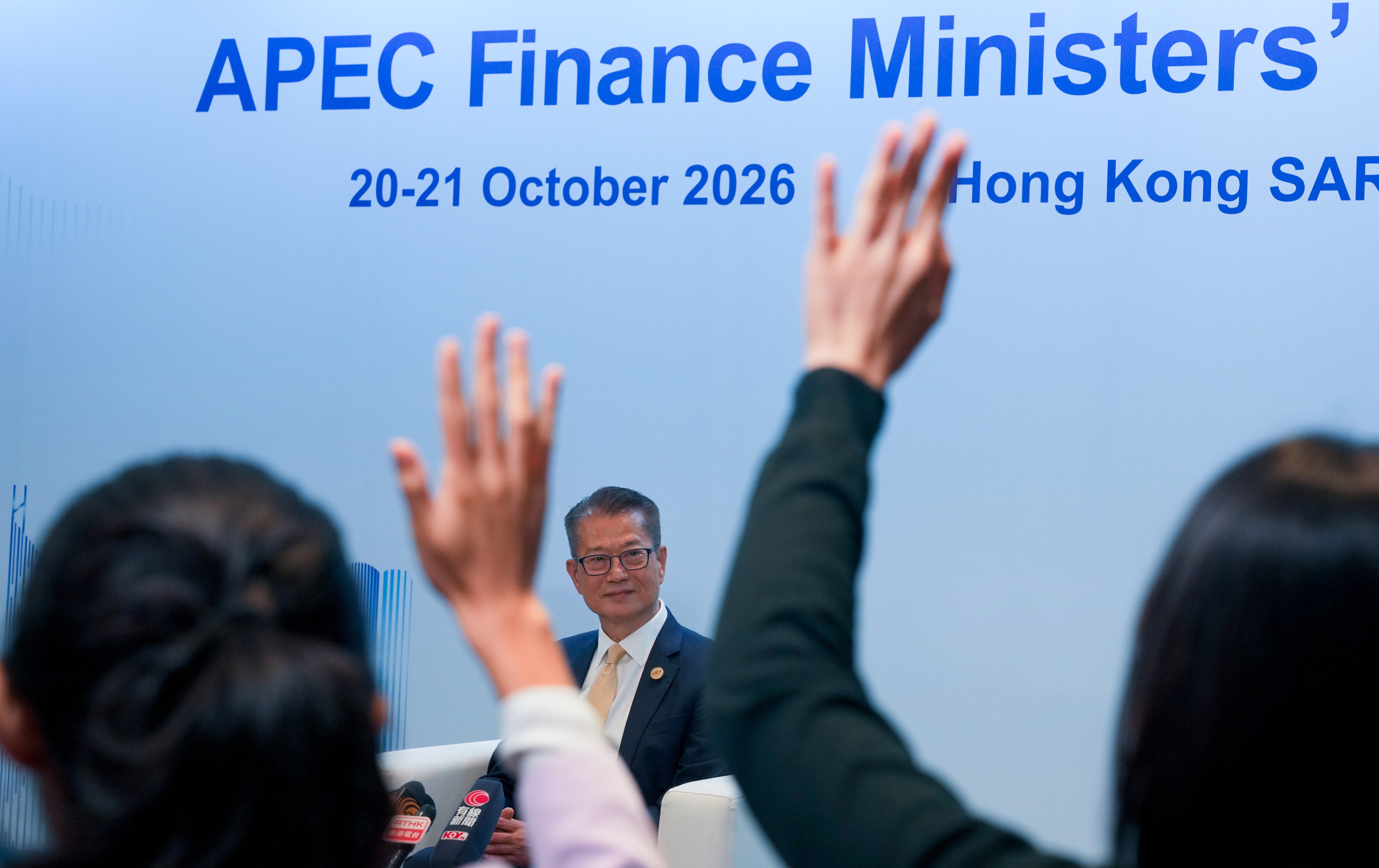 Hong Kong Financial Secretary Paul Chan Mo-po meets the media after the closing of the Apec Finance Ministers’ Meeting 2026 at the Hong Kong Convention and Exhibition Centre in  Wan Chai on October 21. Photo: Dickson Lee