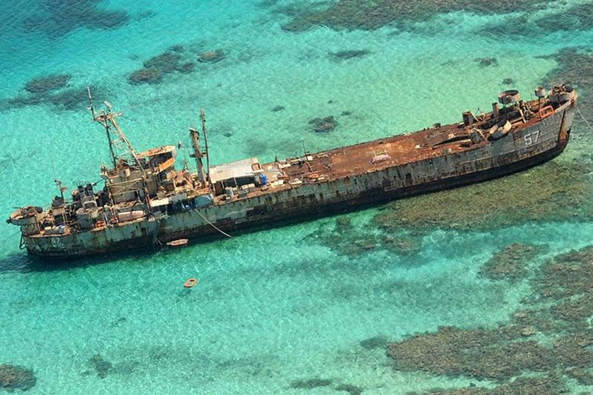 The BRP Sierra Madre, a World War II-era warship deliberately grounded by the Philippines at Second Thomas Shoal in 1999 to reinforce its territorial claim in the South China Sea. Photo: AFP