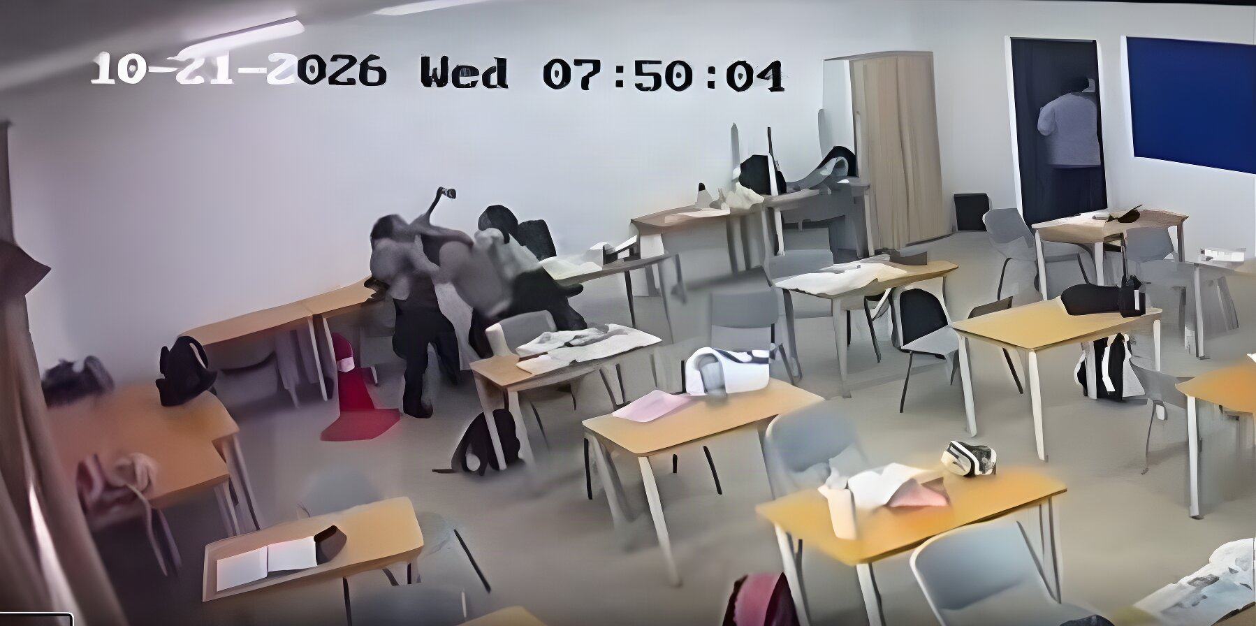Screenshot from video footage shared on Reddit showing the 16-year-old student being subdued during the attack in Sarawak, Malaysia, on Wednesday. Photo: Reddit
