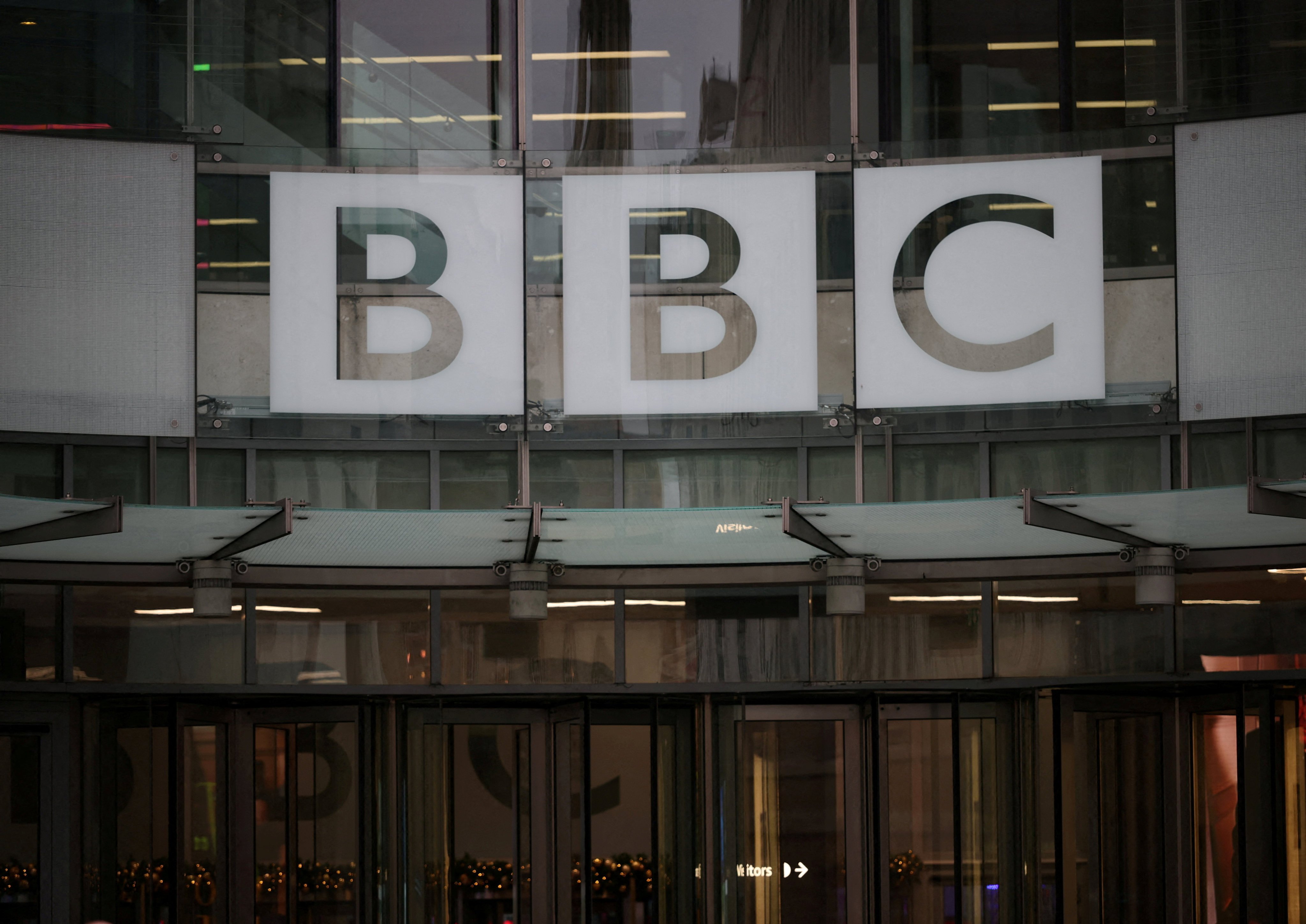 The BBC logo is seen outside the BBC Broadcasting House in London in December 2025. Photo: Reuters