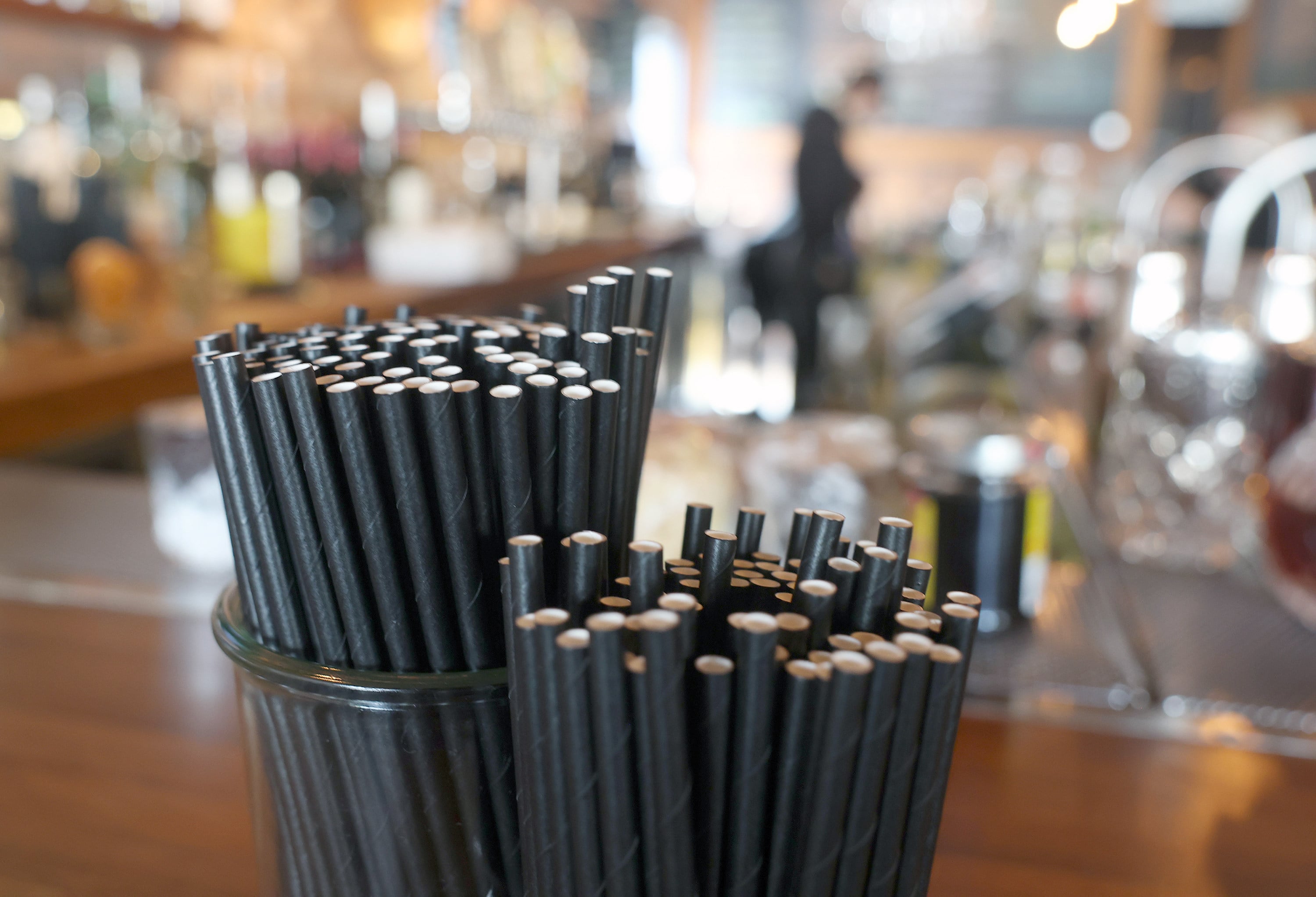Paper straws in bar in California in February 2025. A South Korea study has found paper straws may cause more environmental harm than plastic. Photo: Getty Images/TNS