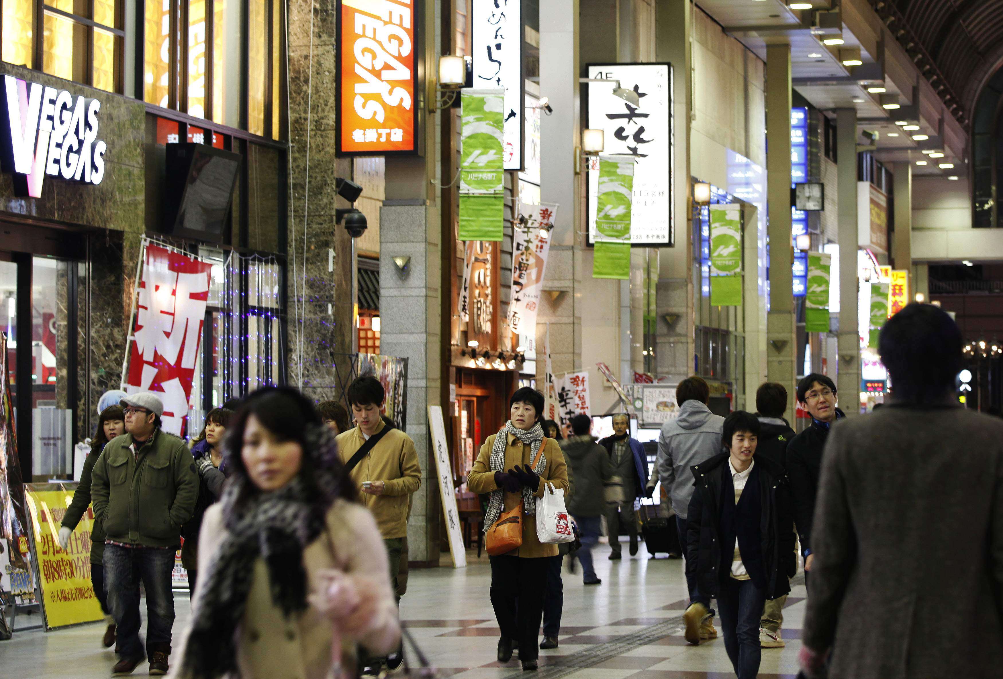 People walk through a shopping arcade in Sendai, Miyagi prefecture, northeastern Japan. Photo: Reuters