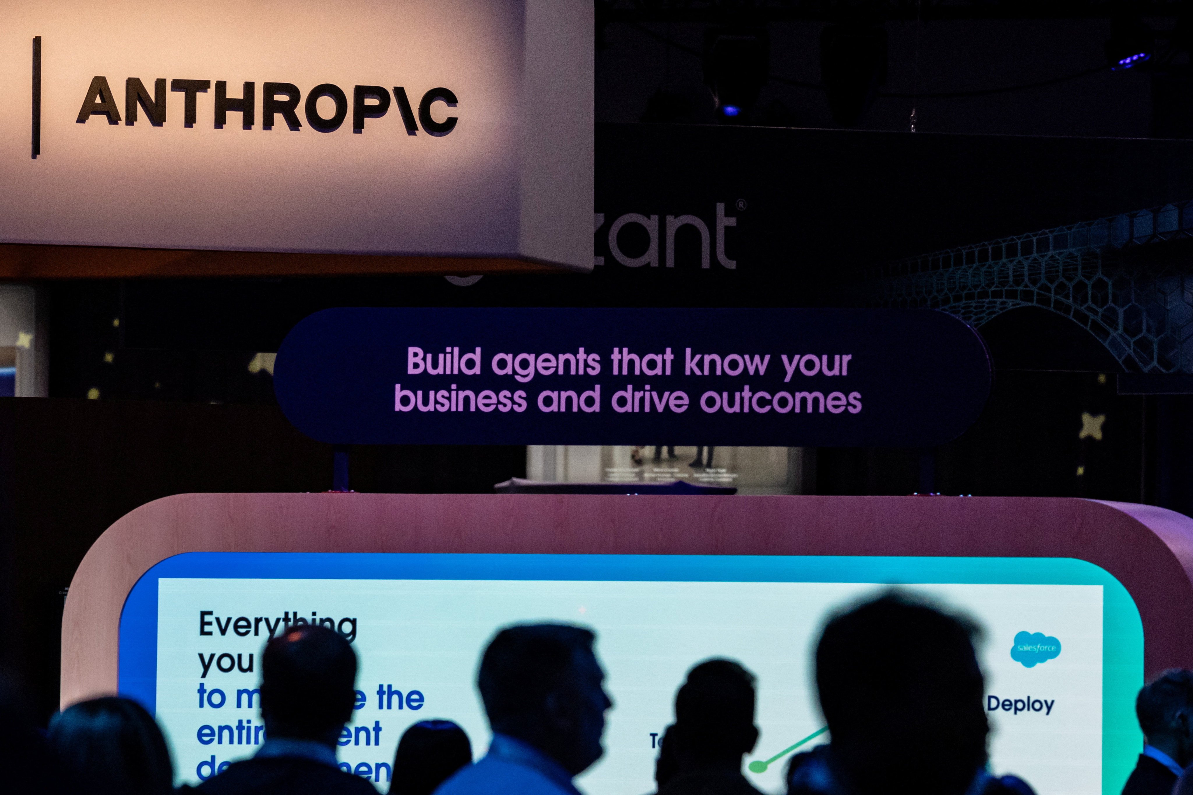 People visit an Anthropic booth at Moscone Center during the Dreamforce 2026 technology summit in San Francisco last month. Photo: Reuters