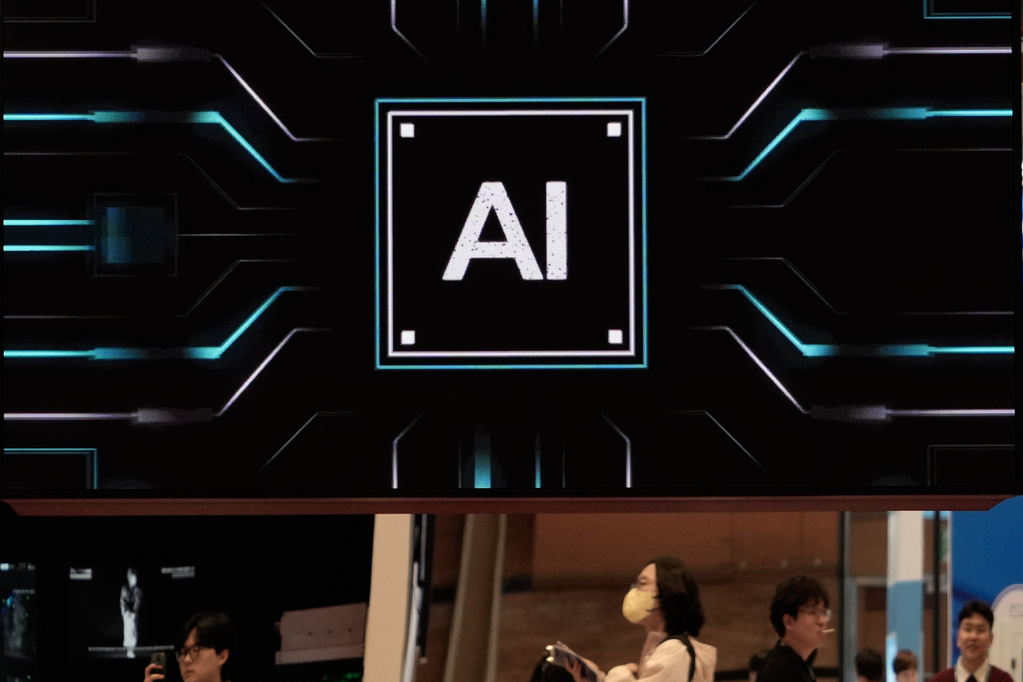 A screen reads AI at a semiconductor exhibition in Seoul, South Korea, on October 16. Photo: AP