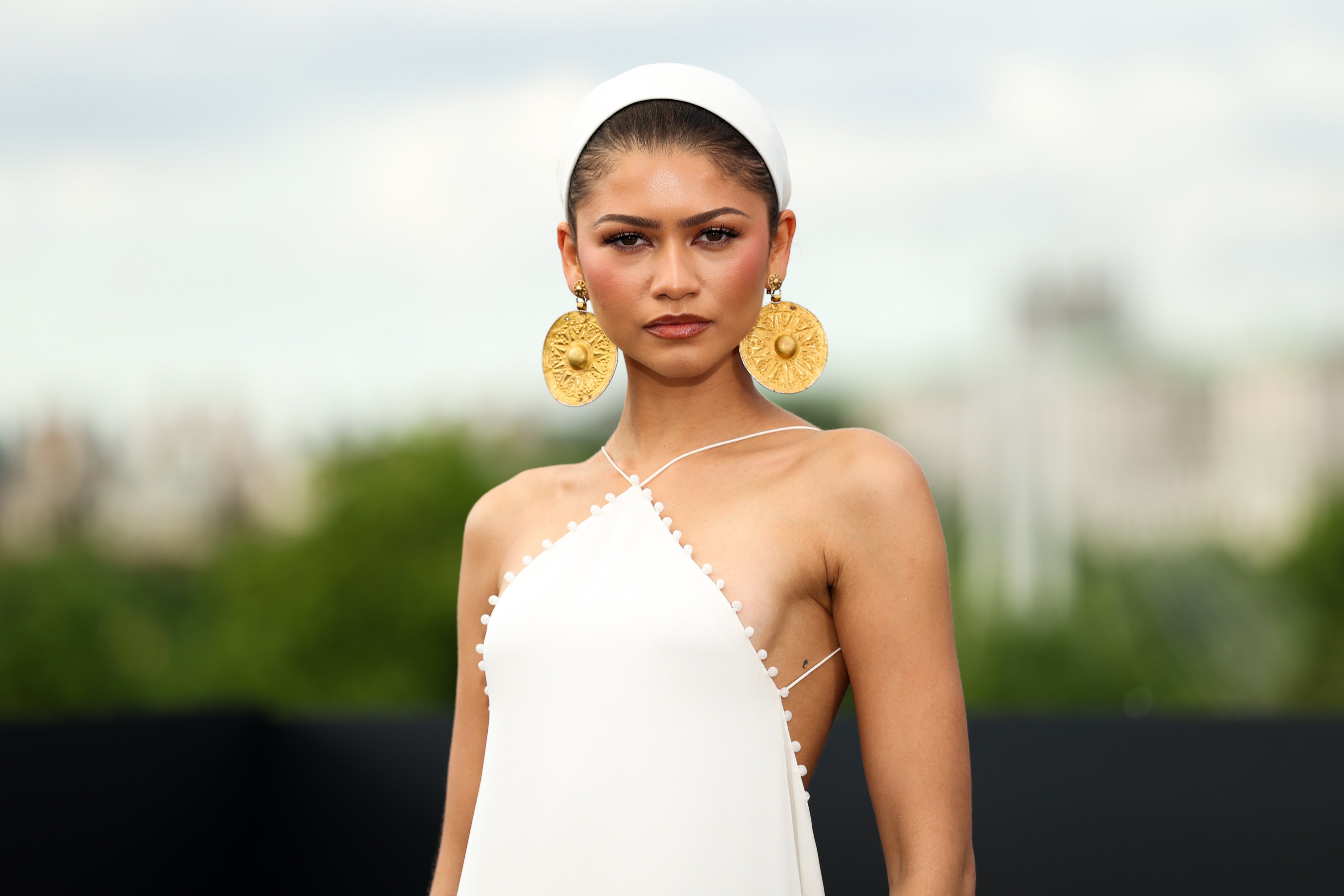 Zendaya struck a regal pose but also faced backlash for wearing these earrings, dated to around 700 BC, at a photocall for her film The Odyssey in July. Photo: Getty Images