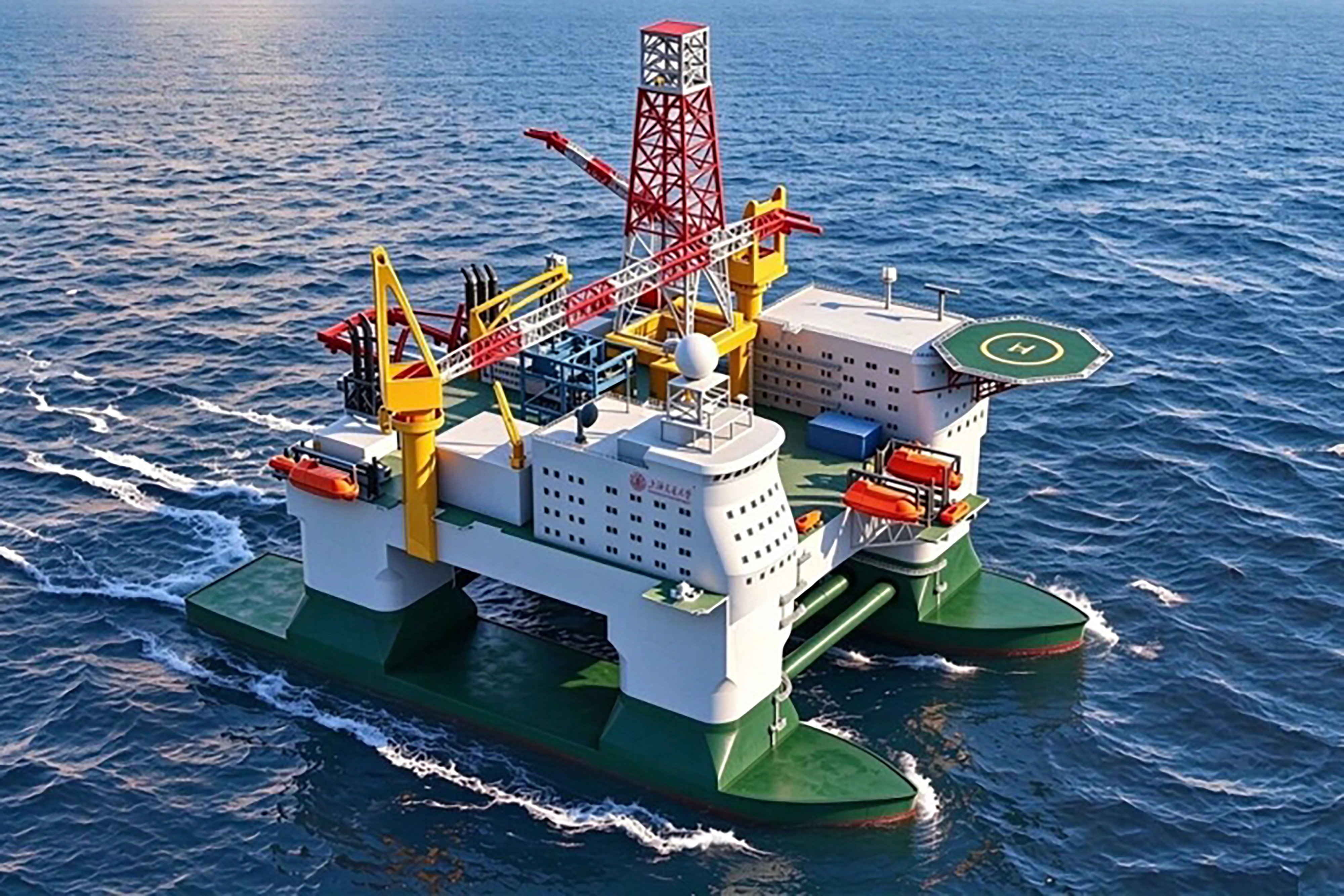 An artist’s impression of the Deep-Sea All-Weather Resident Floating Research Facility. Photo: Shanghai Jiao Tong University