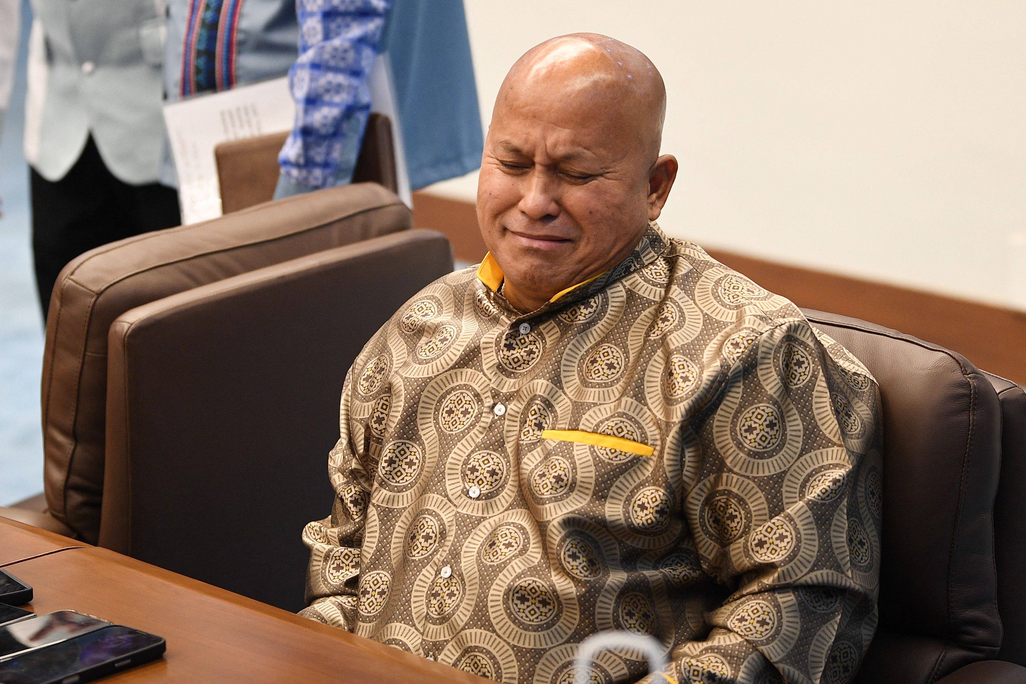 Philippine Senator Ronald "Bato" dela Rosa attends a Senate session in May. Manila has offered a 50-million-peso bounty for the former police chief, who remains at large despite an ICC arrest warrant over his role in Rodrigo Duterte’s deadly drug crackdown. Photo: AFP