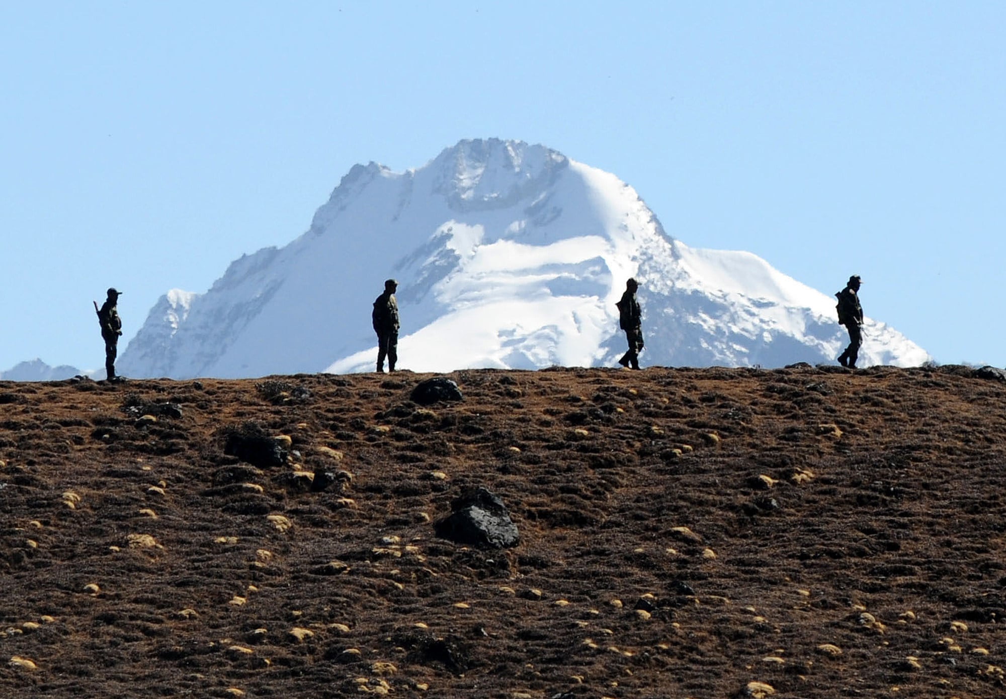 Indian Army personnel at the India-China border in Arunachal Pradesh. Photo: AFP